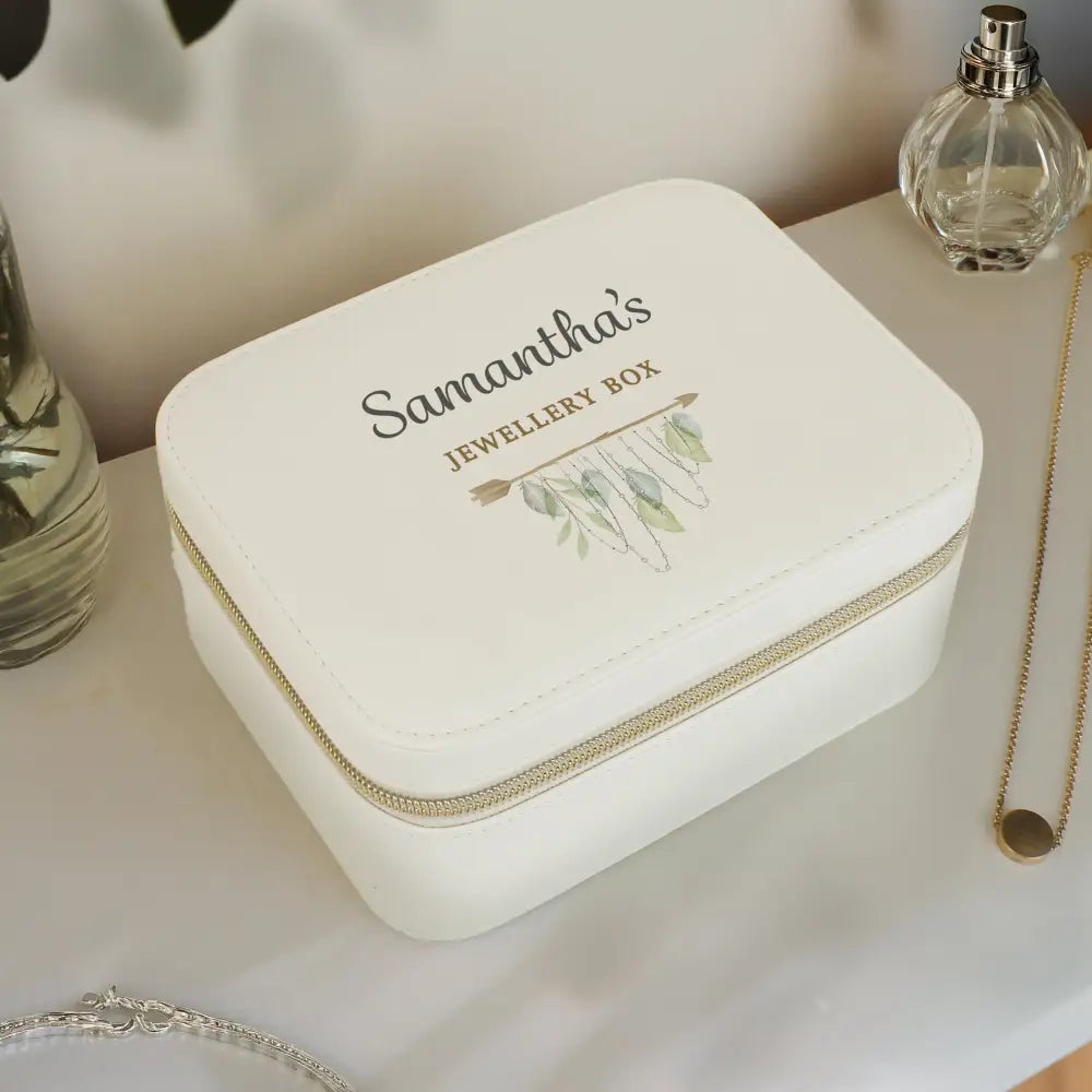 Trinket, Jewellery & Keepsake Boxes Personalised Botanical Travel Jewellery Box