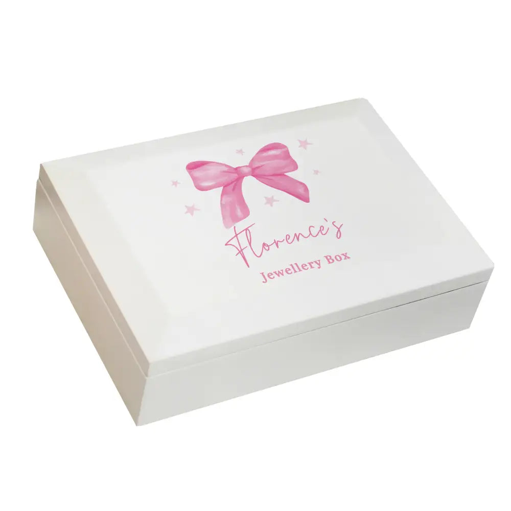 Trinket, Jewellery & Keepsake Boxes Personalised Bow Jewellery Box