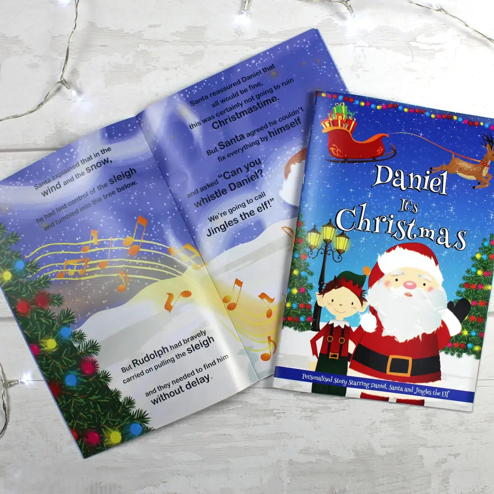 Books Personalised Boys ""It's Christmas"" Story Book, Featuring Santa and his Elf Jingles