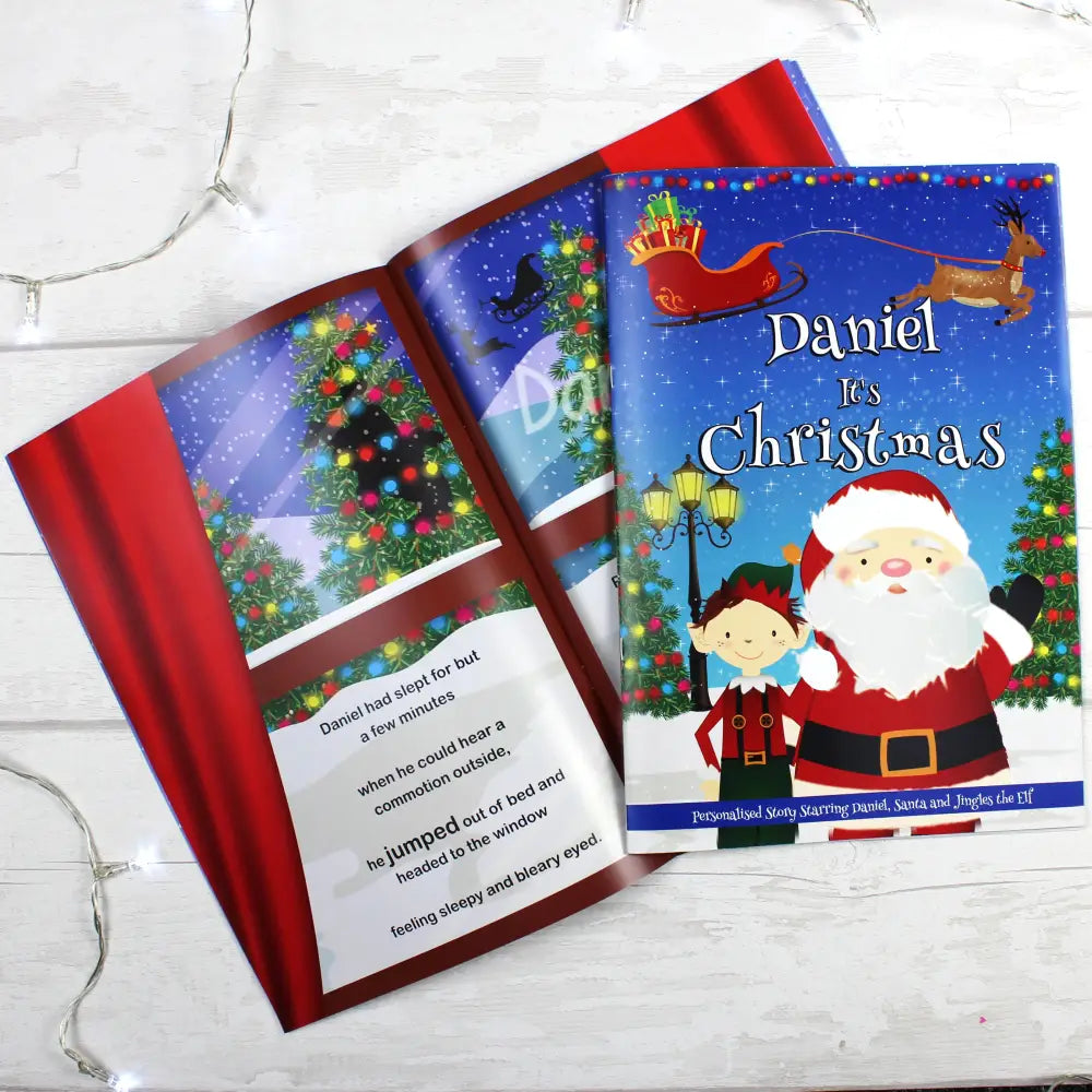 Books Personalised Boys ""It's Christmas"" Story Book, Featuring Santa and his Elf Jingles