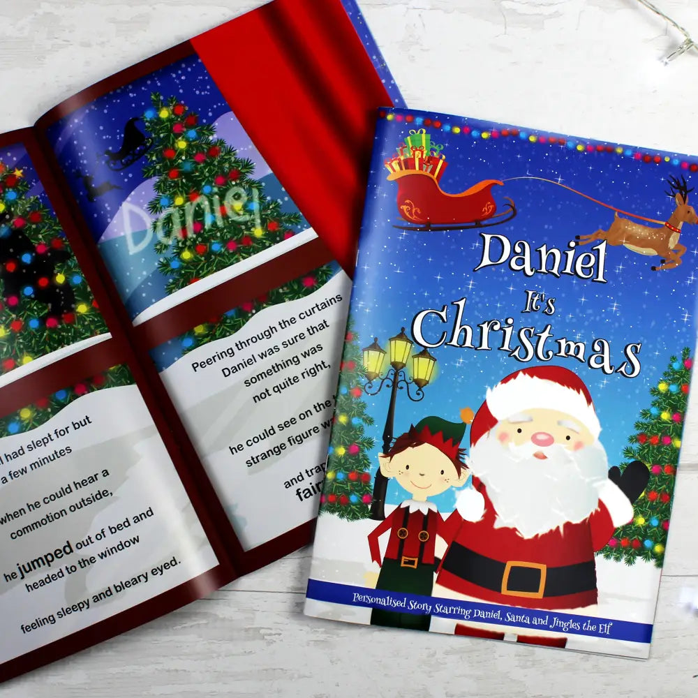Books Personalised Boys ""It's Christmas"" Story Book, Featuring Santa and his Elf Jingles