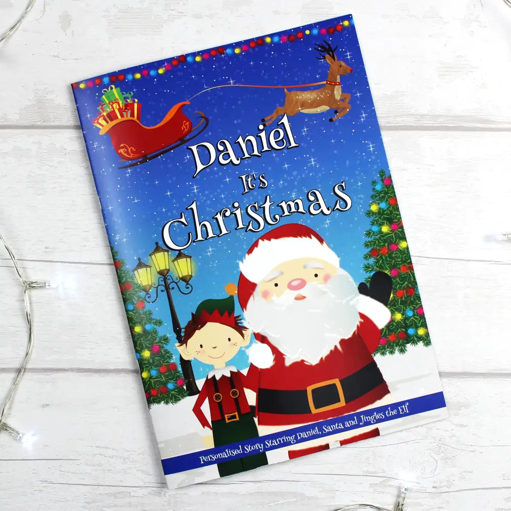 Books Personalised Boys ""It's Christmas"" Story Book, Featuring Santa and his Elf Jingles