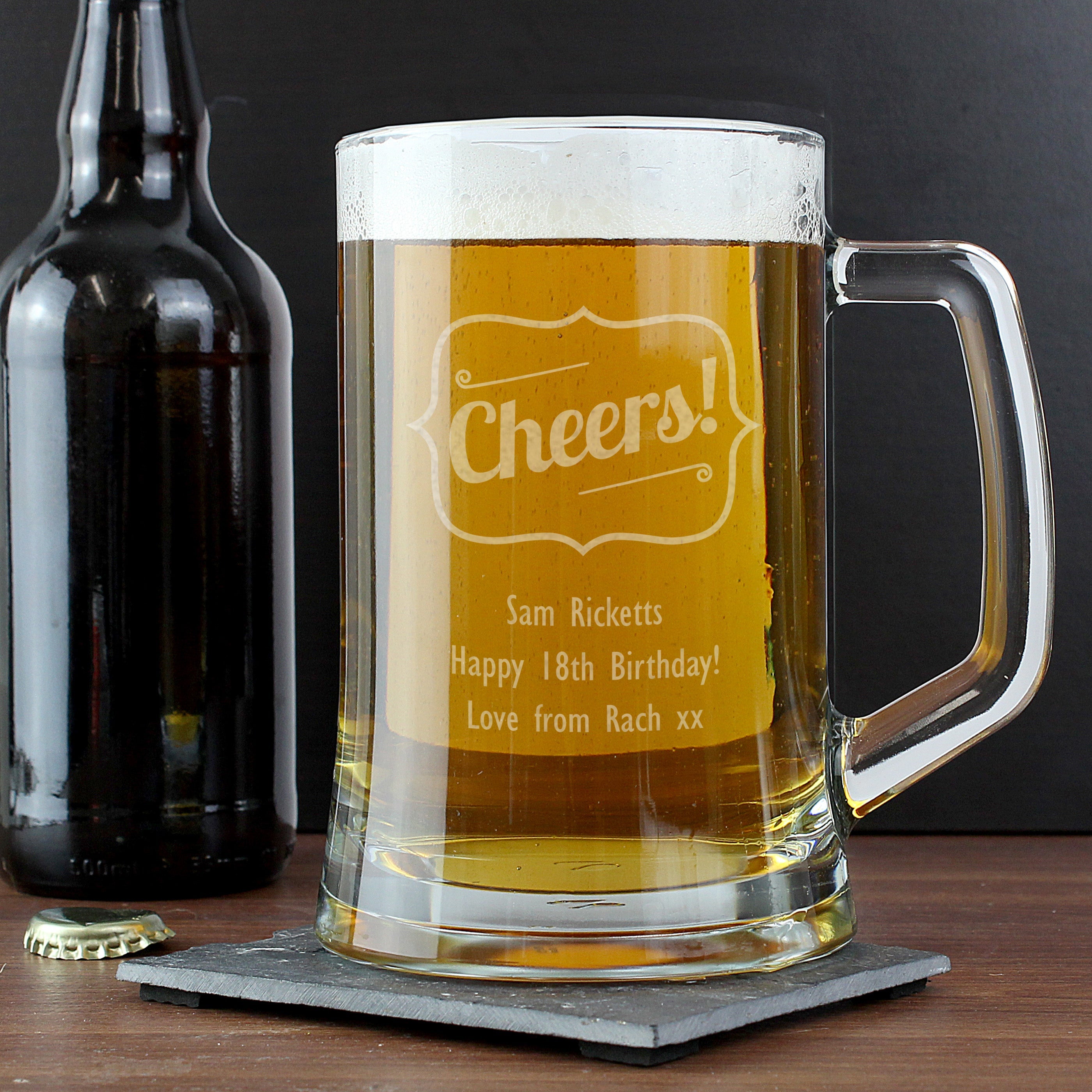 Glasses & Barware Personalised Cheers Glass Pint Stern Tankard