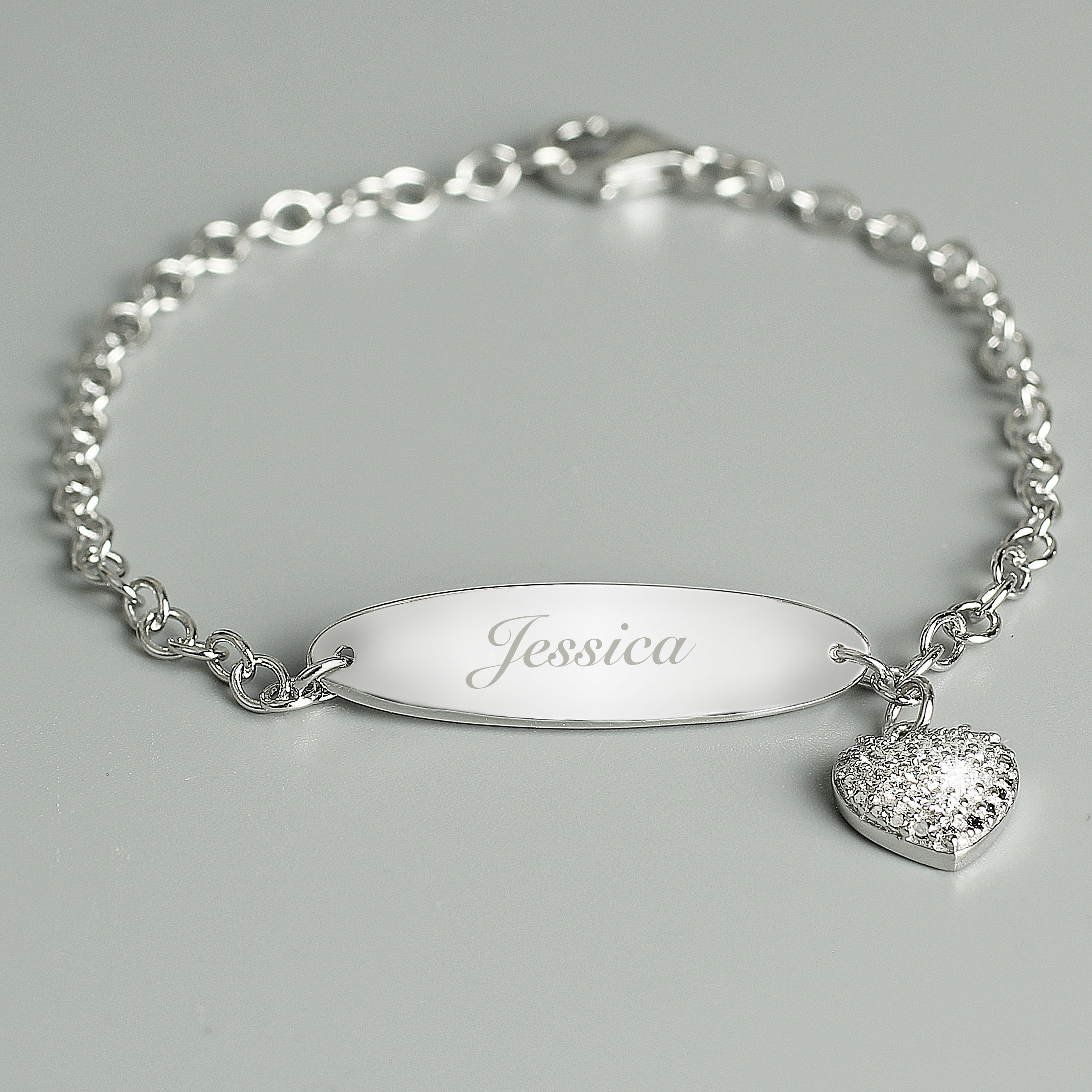 Jewellery Personalised Children's Sterling Silver and Cubic Zirconia Bracelet