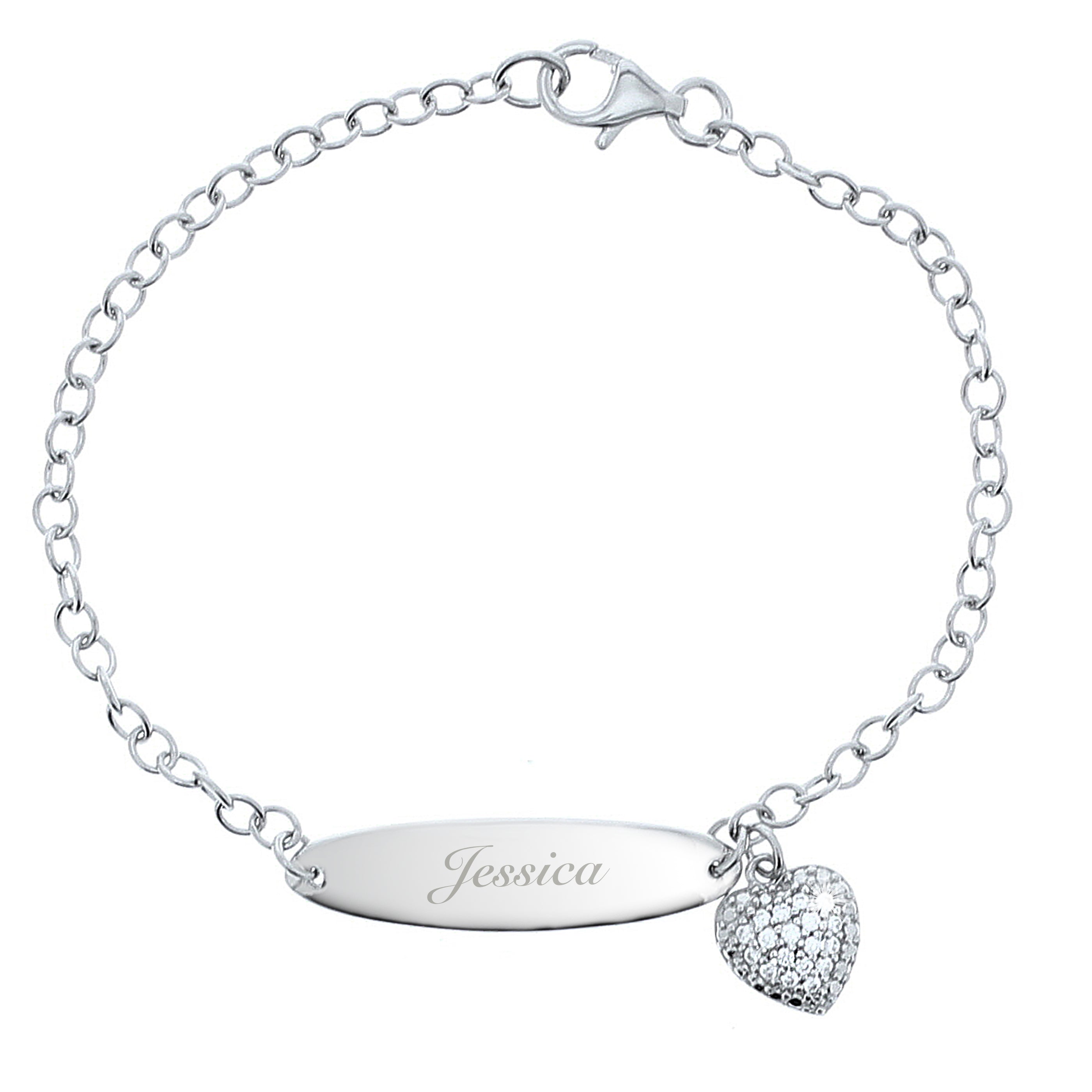 Jewellery Personalised Children's Sterling Silver and Cubic Zirconia Bracelet