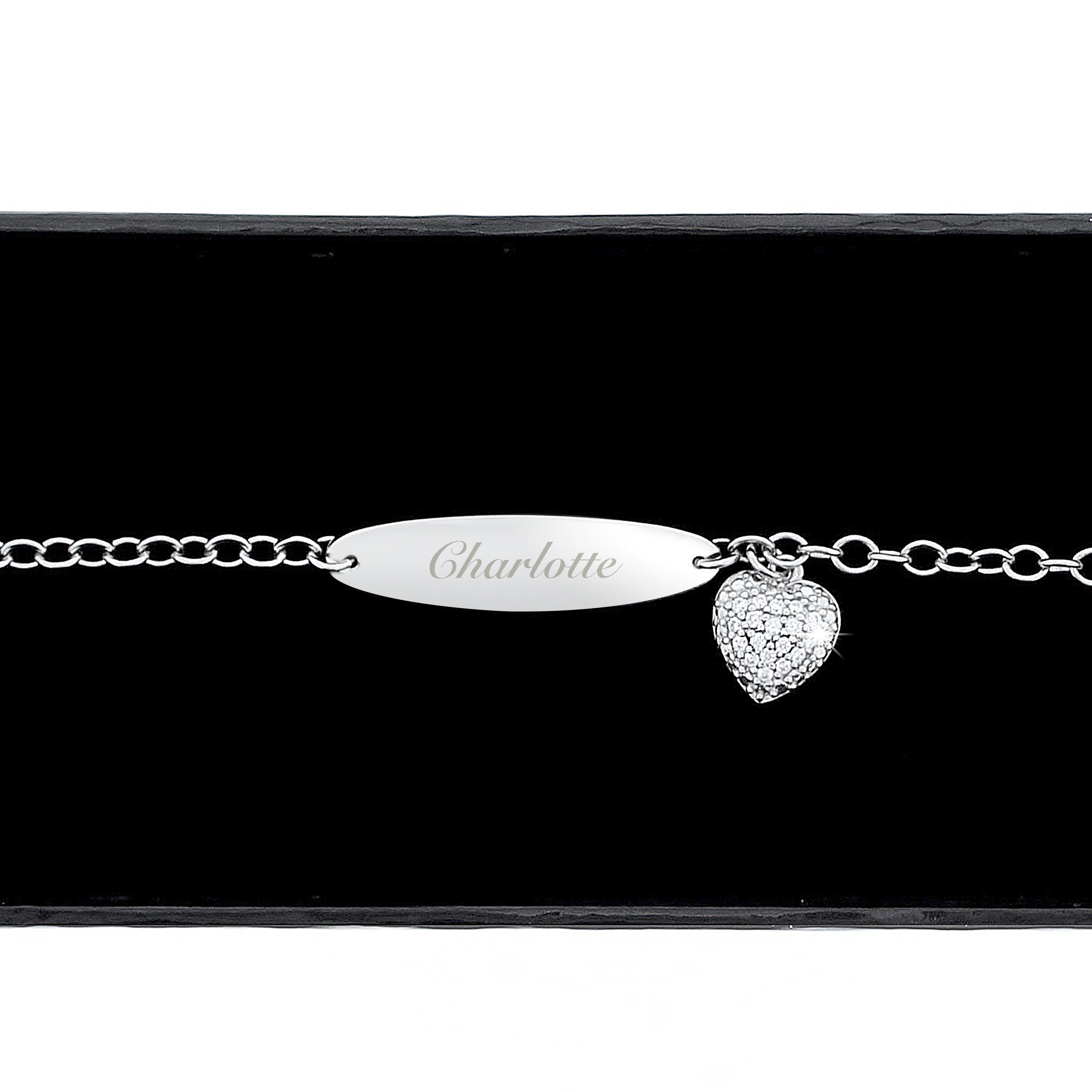 Jewellery Personalised Children's Sterling Silver and Cubic Zirconia Bracelet