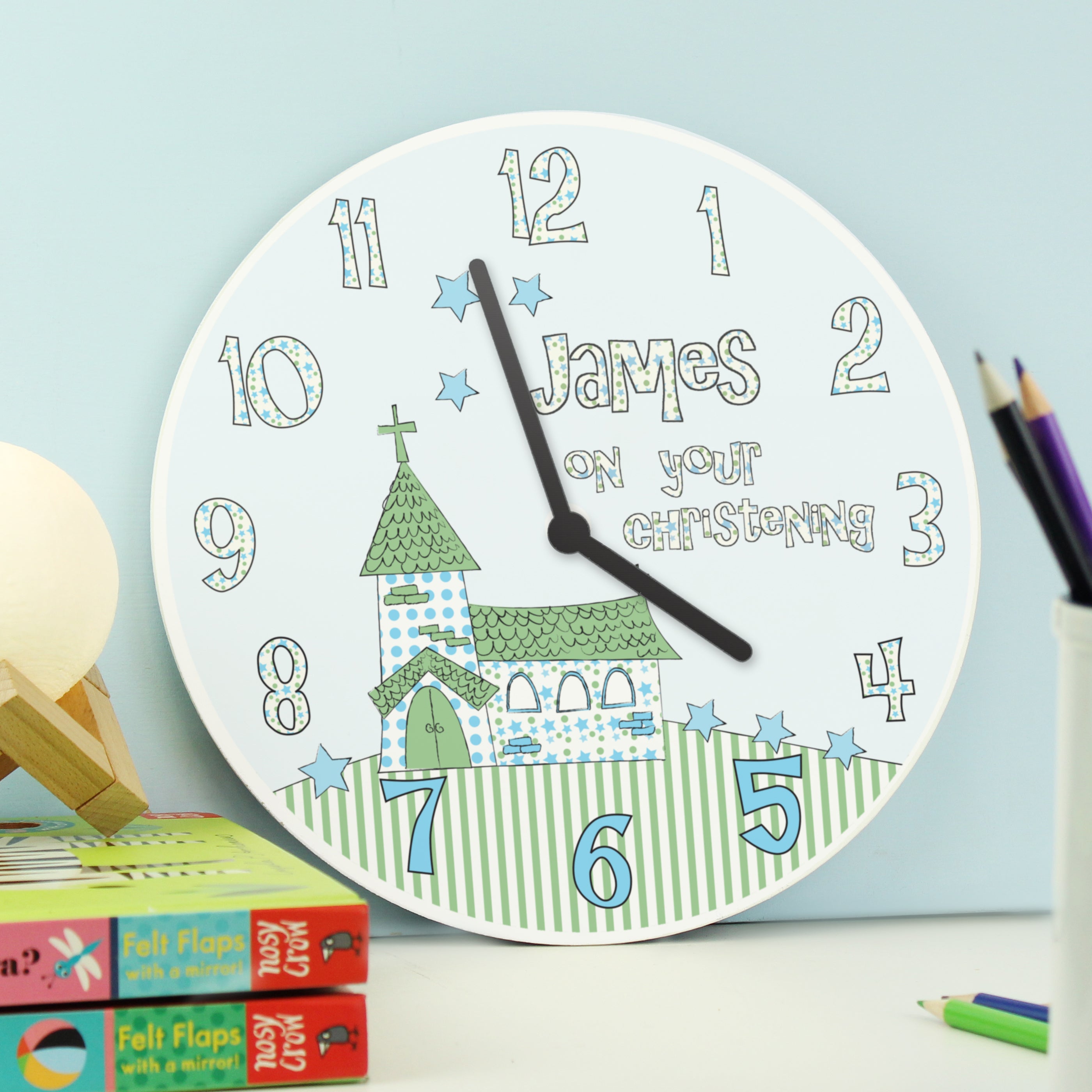 Clocks & Watches Personalised Church Boys Christening Clock