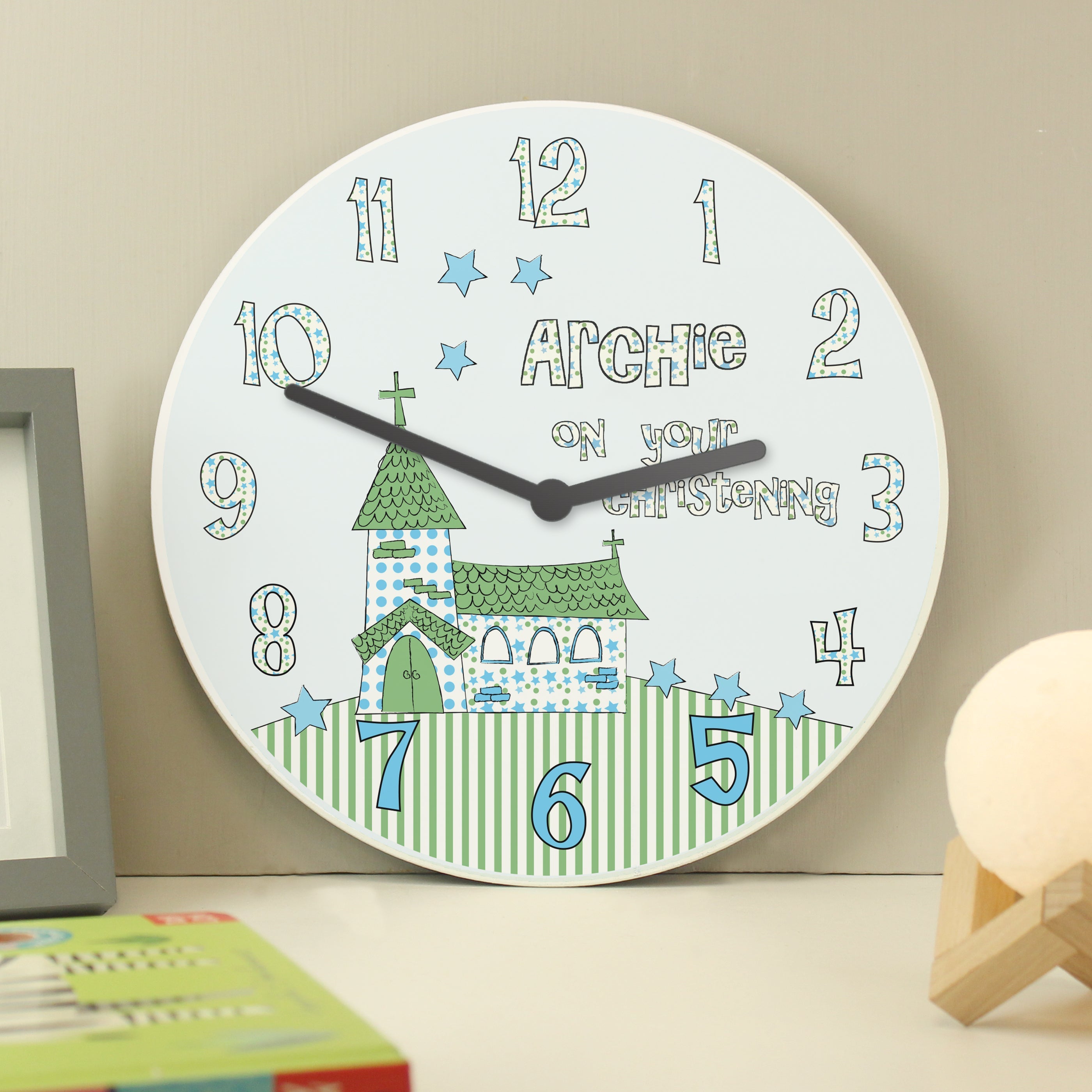 Clocks & Watches Personalised Church Boys Christening Clock