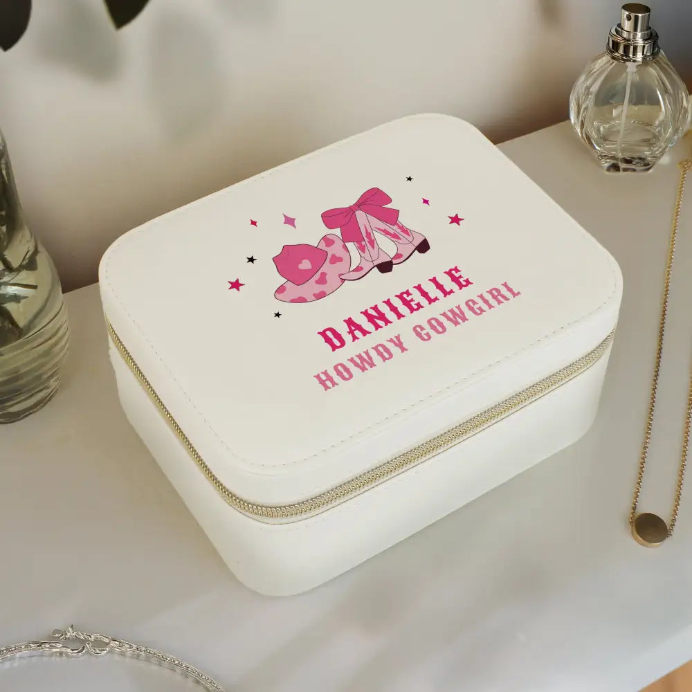 Trinket, Jewellery & Keepsake Boxes Personalised Cowgirl Travel Jewellery Box