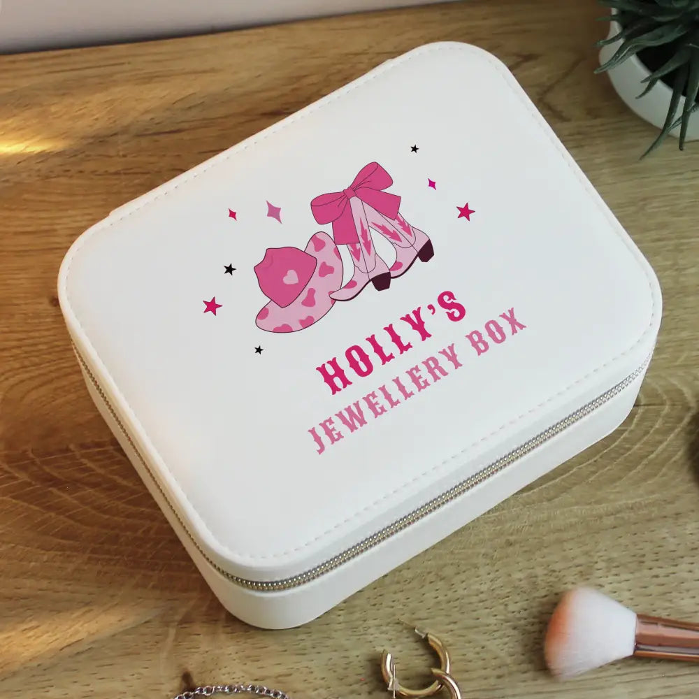 Trinket, Jewellery & Keepsake Boxes Personalised Cowgirl Travel Jewellery Box