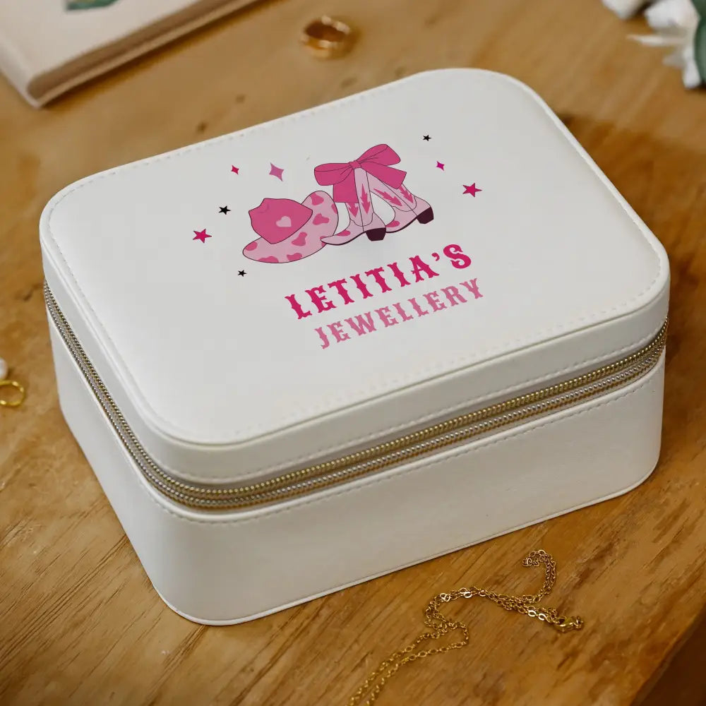 Trinket, Jewellery & Keepsake Boxes Personalised Cowgirl Travel Jewellery Box