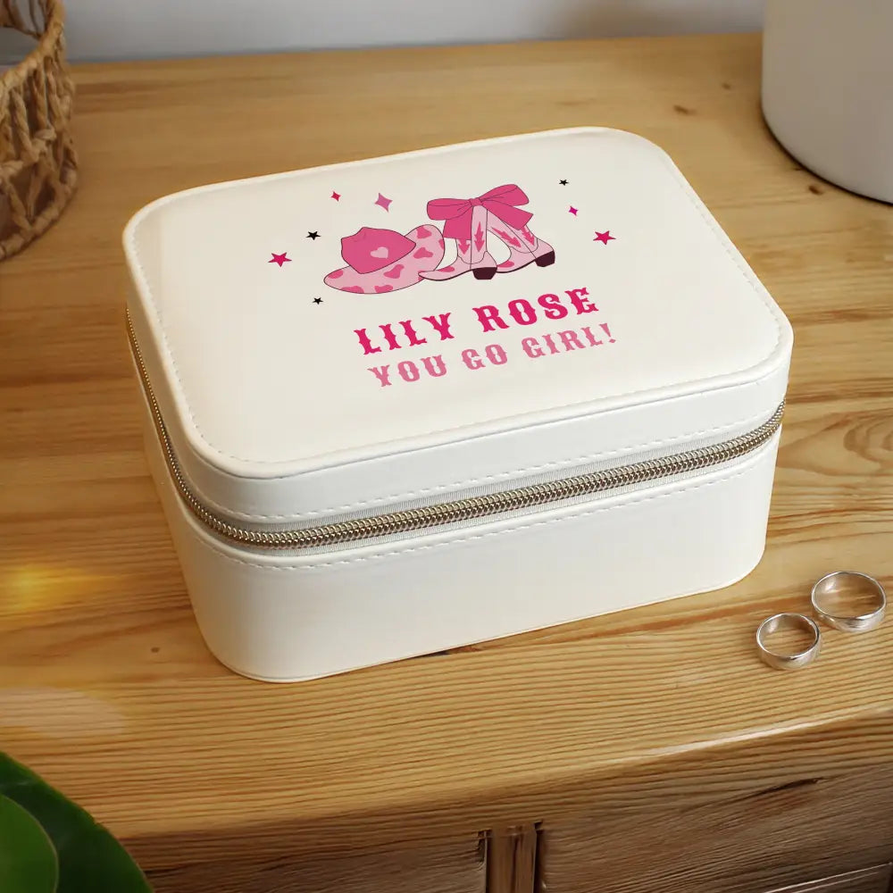 Trinket, Jewellery & Keepsake Boxes Personalised Cowgirl Travel Jewellery Box