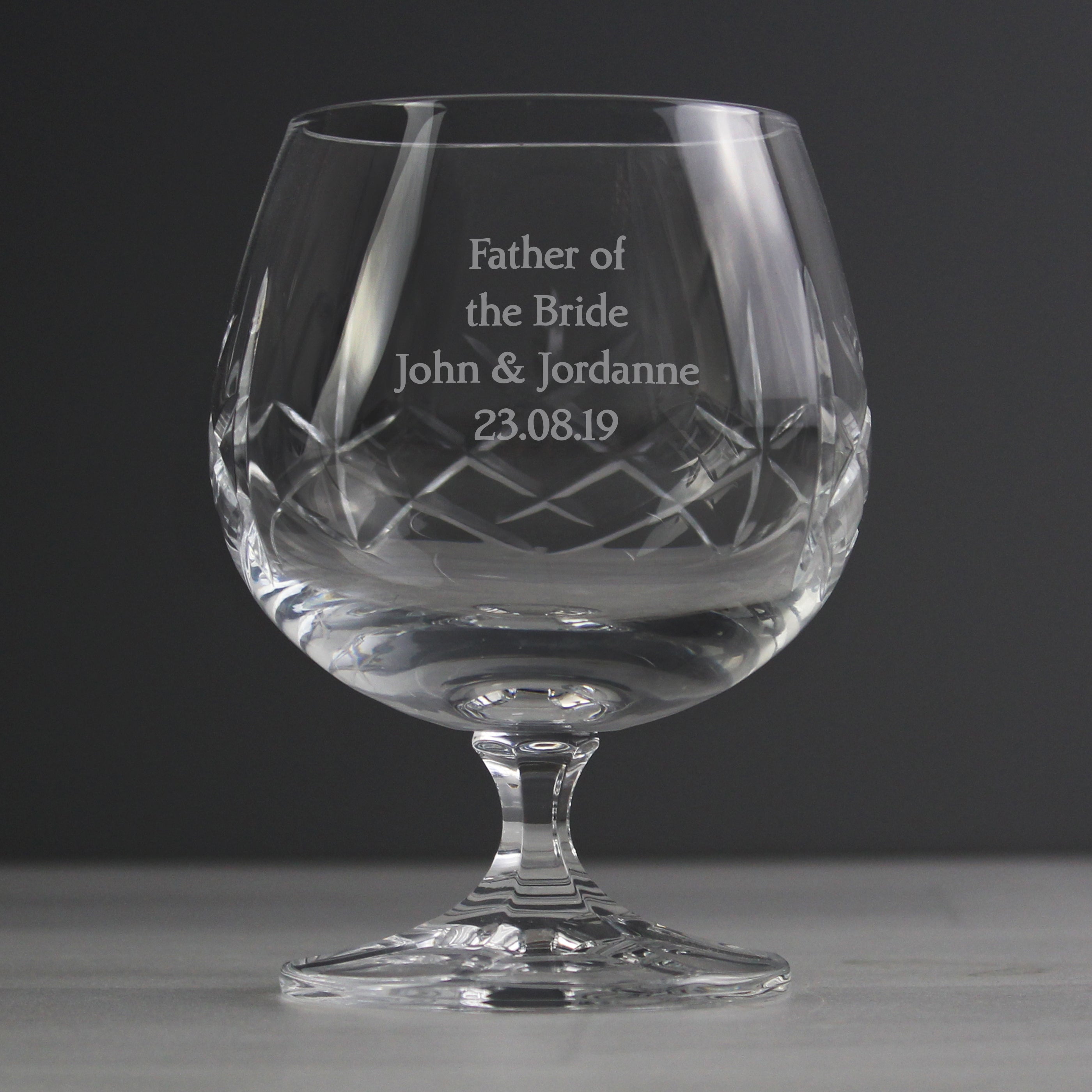 Glasses & Barware Personalised Cut Crystal Small Brandy Glass