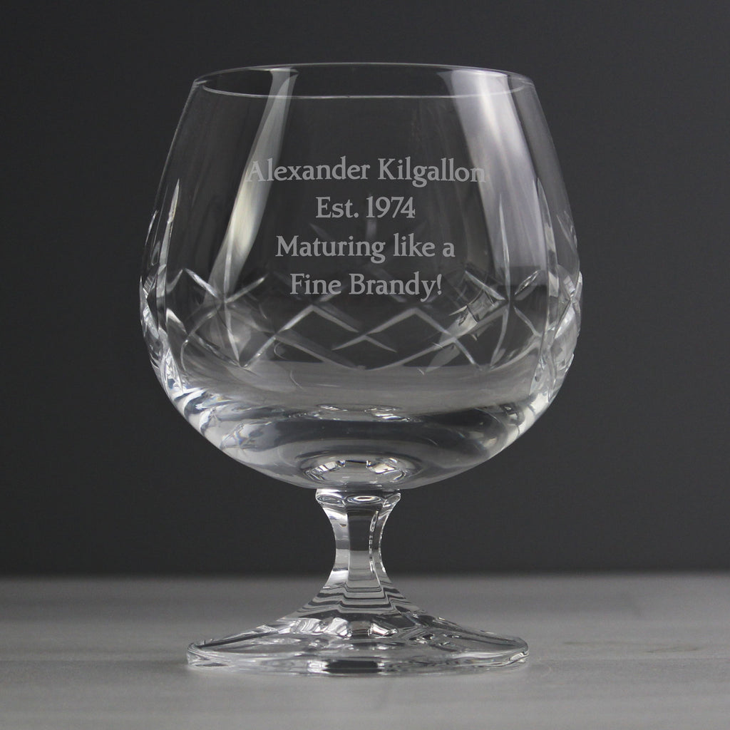 Glasses & Barware Personalised Cut Crystal Small Brandy Glass