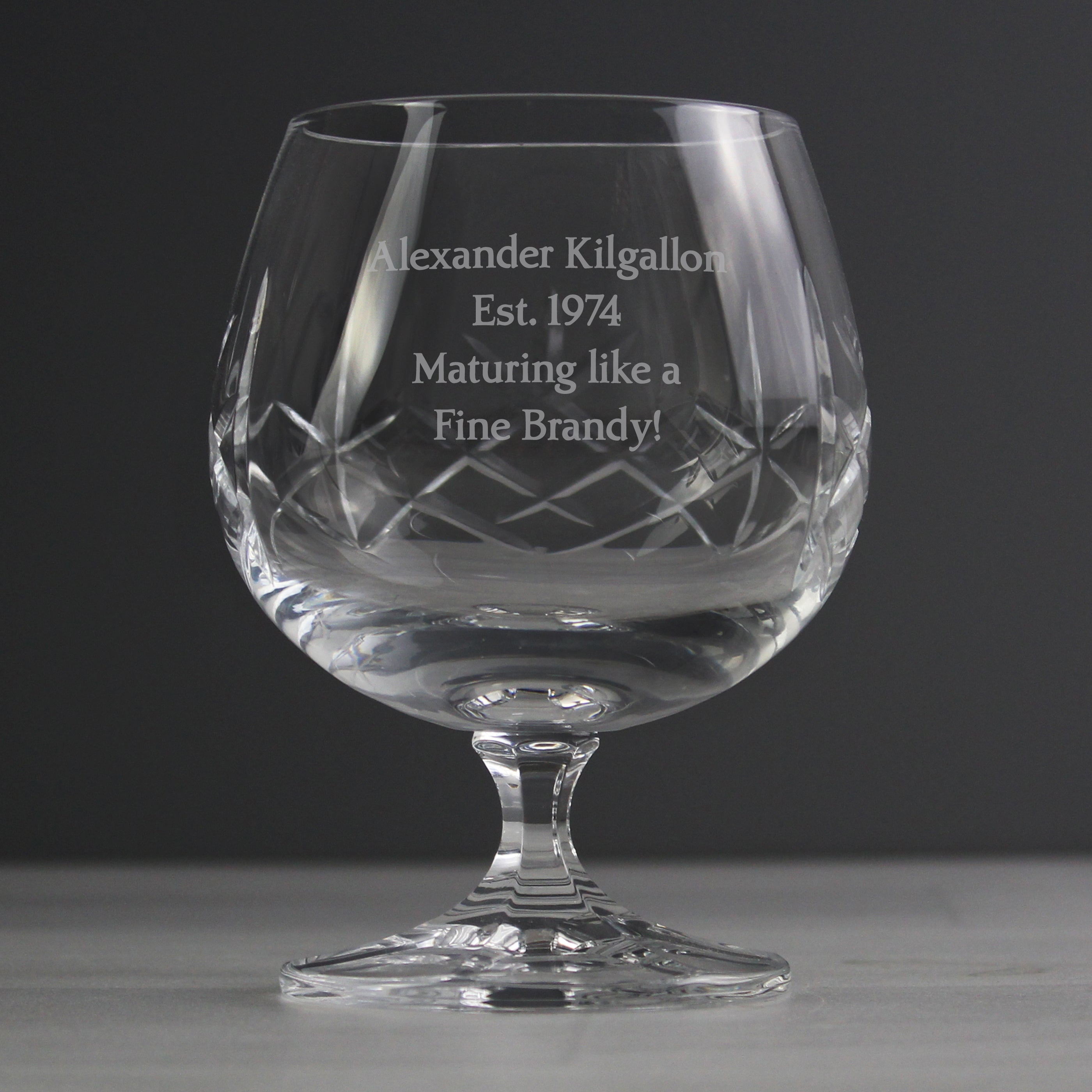 Glasses & Barware Personalised Cut Crystal Small Brandy Glass