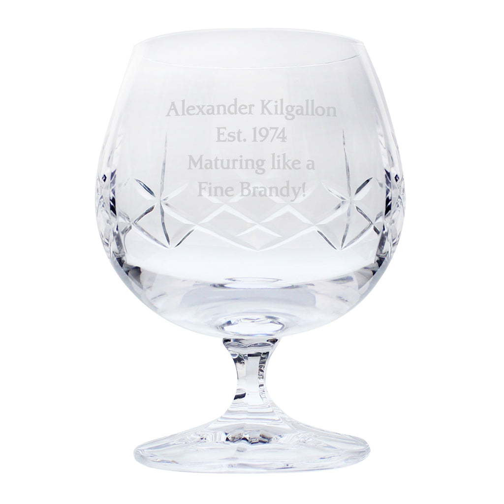 Glasses & Barware Personalised Cut Crystal Small Brandy Glass