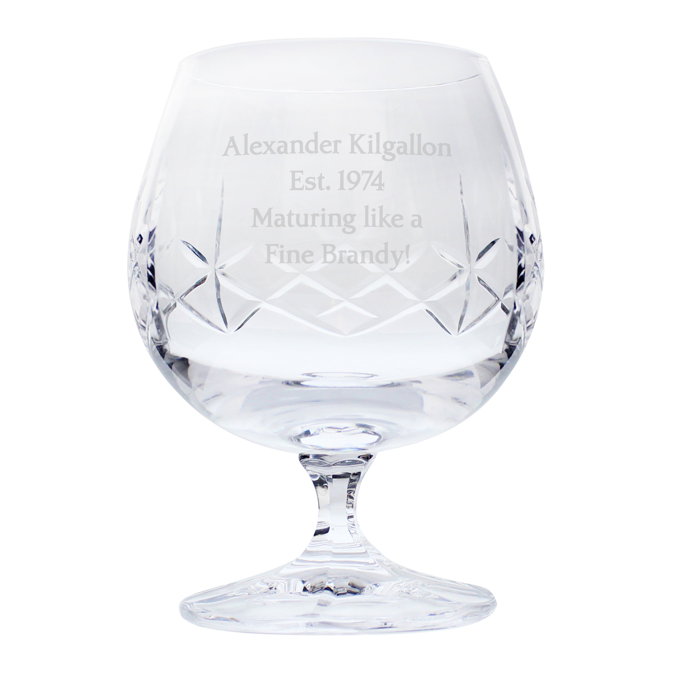Glasses & Barware Personalised Cut Crystal Small Brandy Glass
