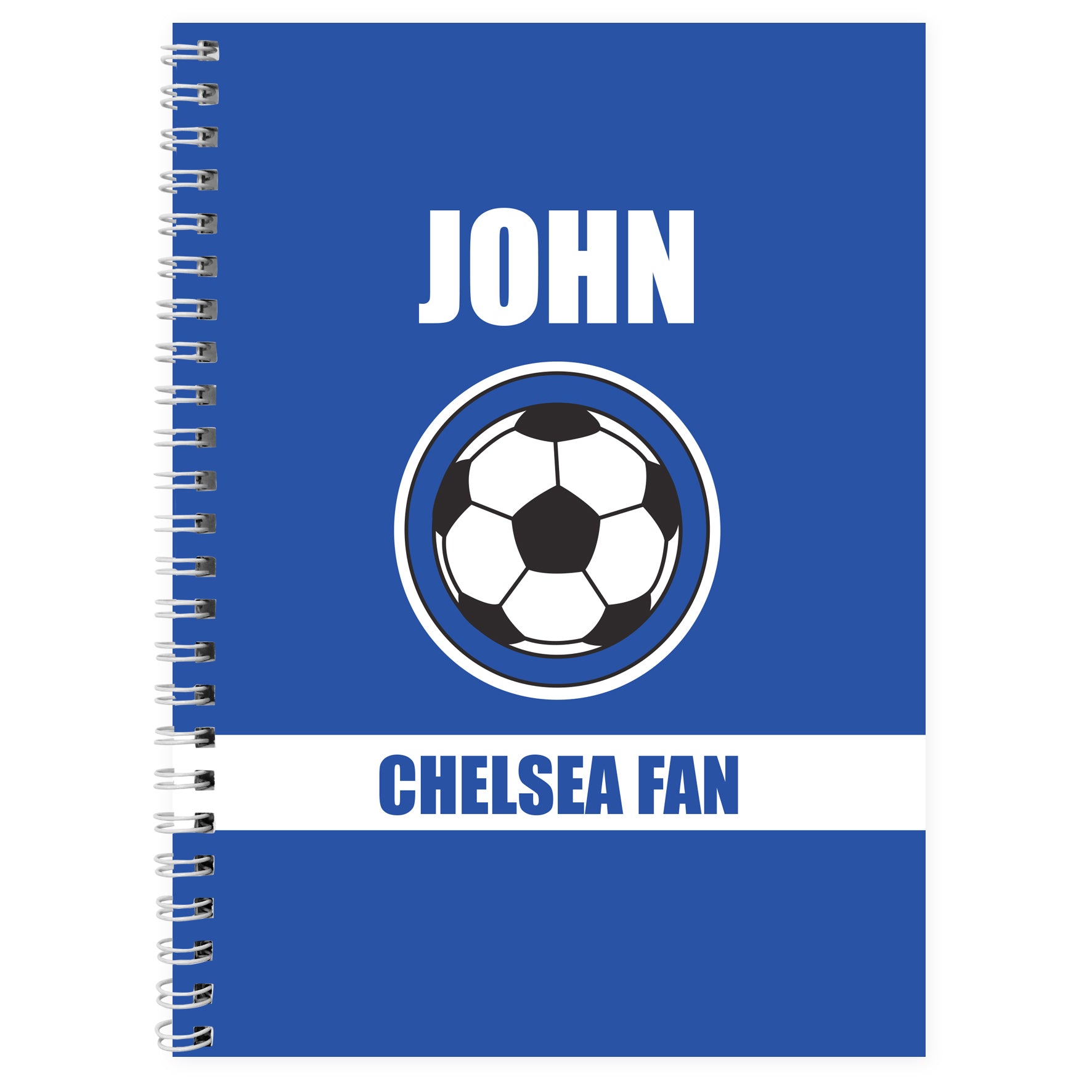 Stationery & Pens Personalised Dark Blue Football Fan A5 Notebook