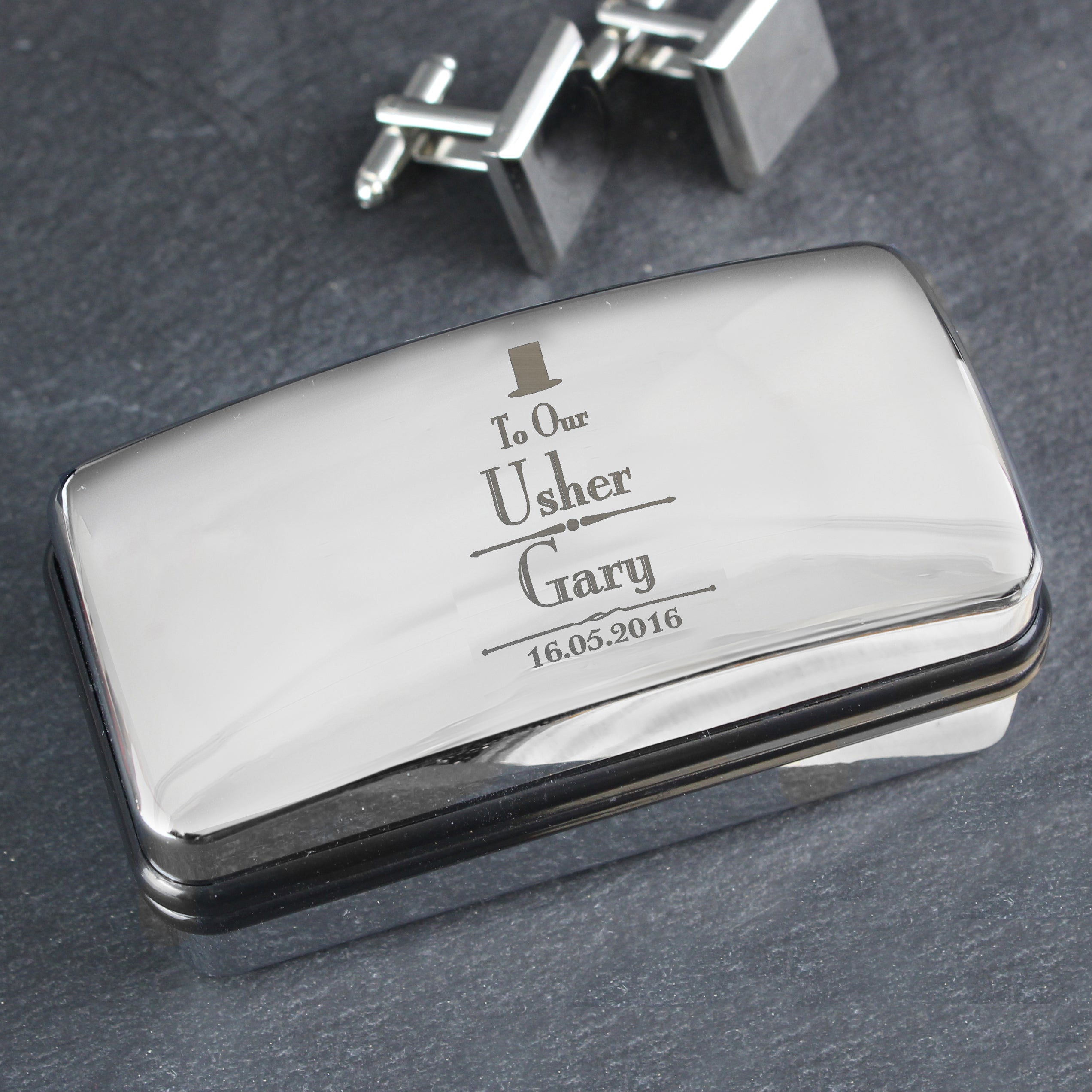 Jewellery Personalised Decorative Wedding Usher Cufflink Box
