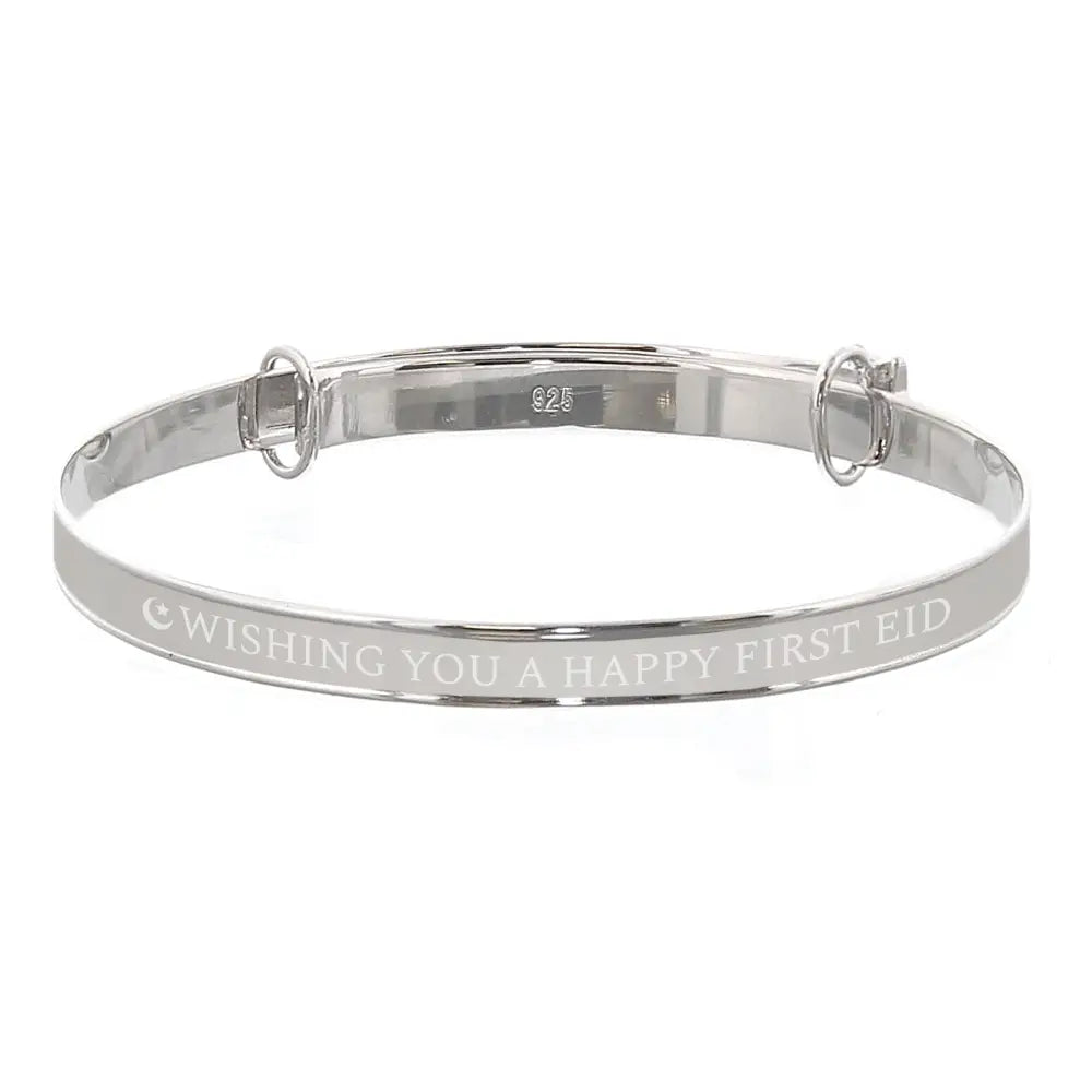 Trinket, Jewellery & Keepsake Boxes Personalised Eid Sterling Silver Childs Expanding Diamante Star Bracelet