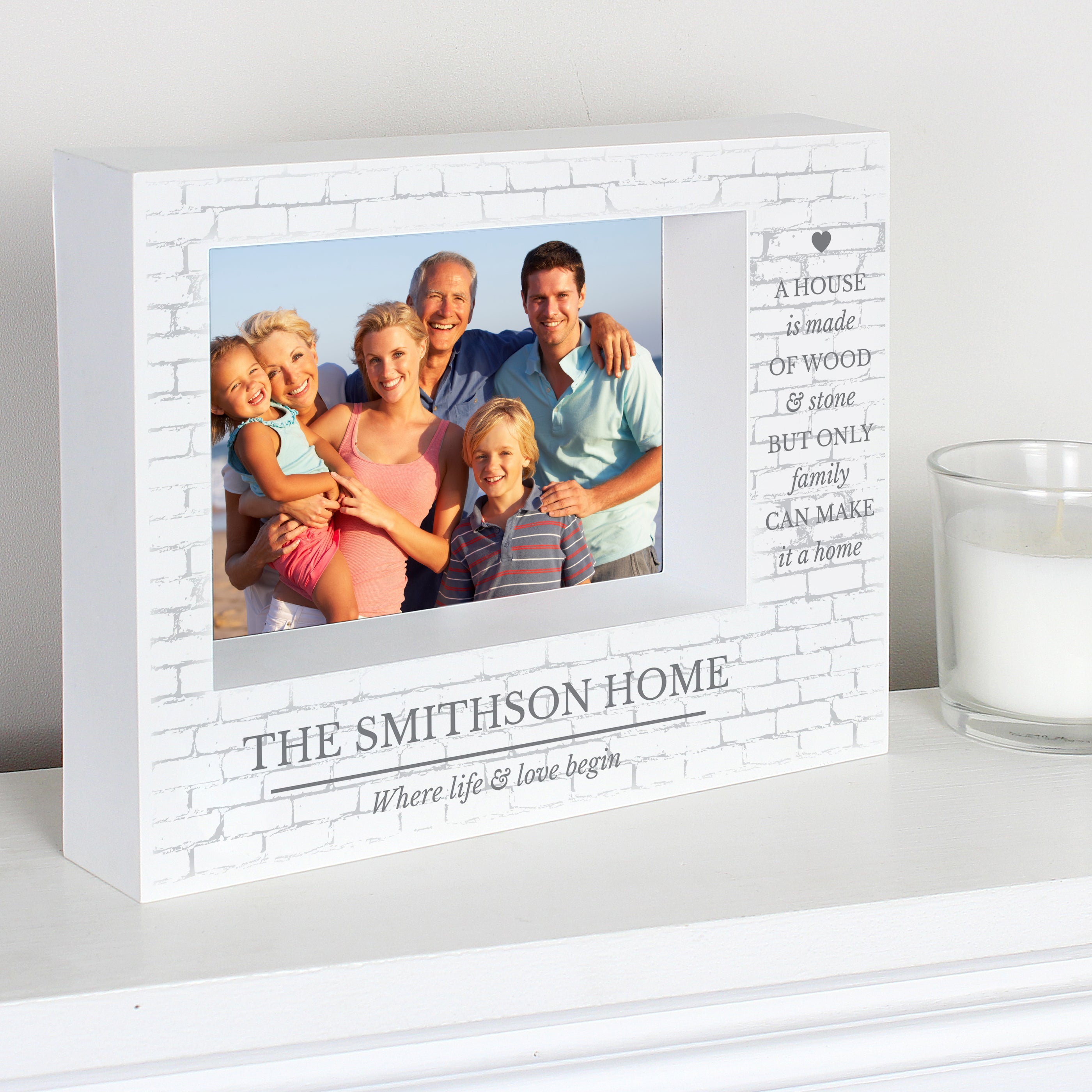 Photo Frames, Albums and Guestbooks Personalised Family 5x7 Landscape Box Photo Frame