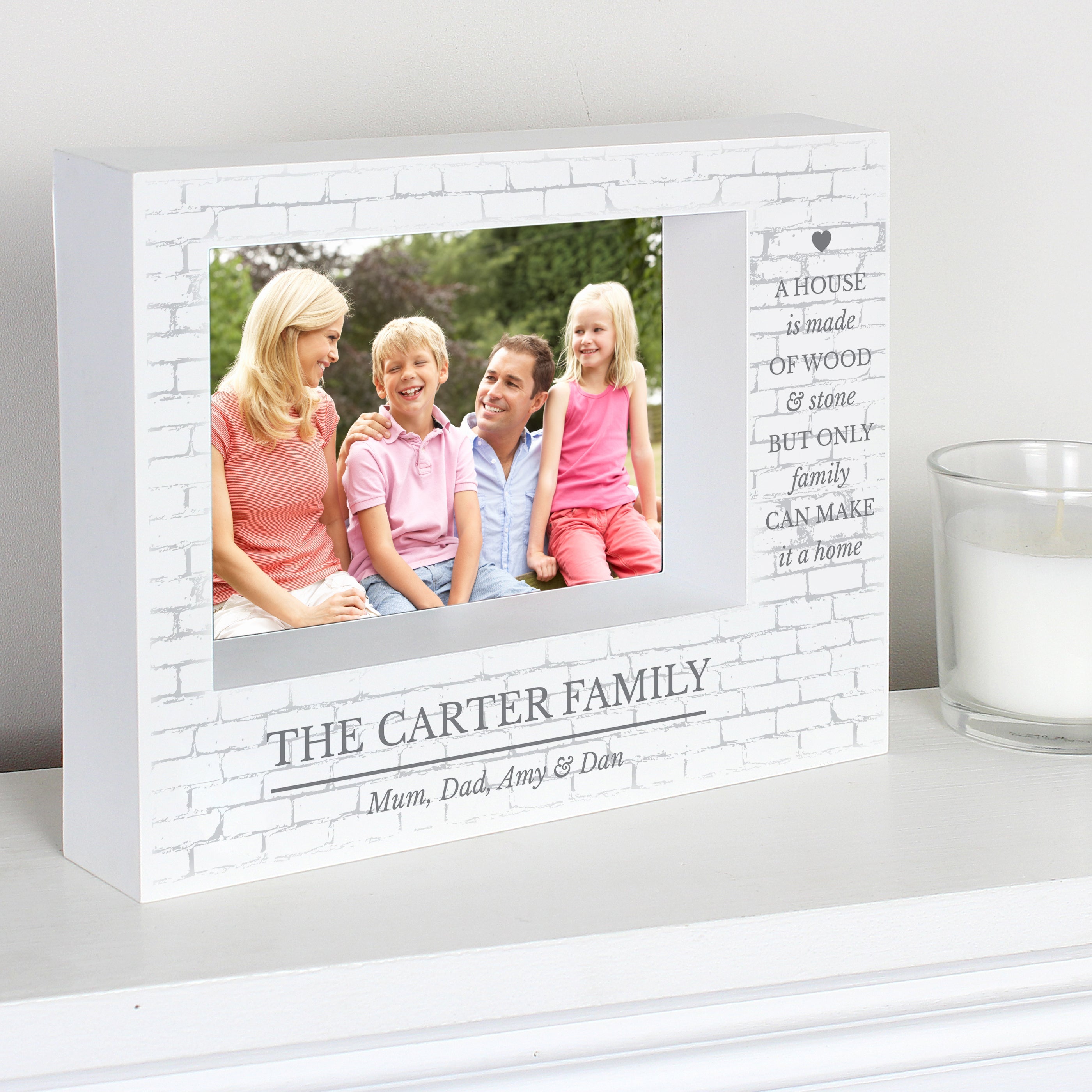 Photo Frames, Albums and Guestbooks Personalised Family 5x7 Landscape Box Photo Frame