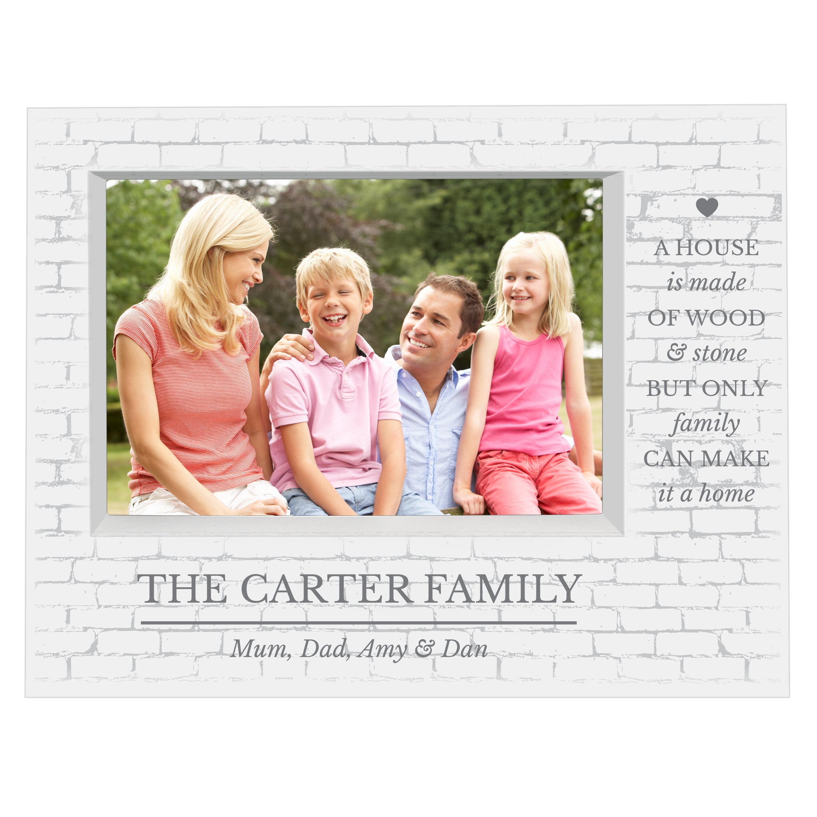 Photo Frames, Albums and Guestbooks Personalised Family 5x7 Landscape Box Photo Frame