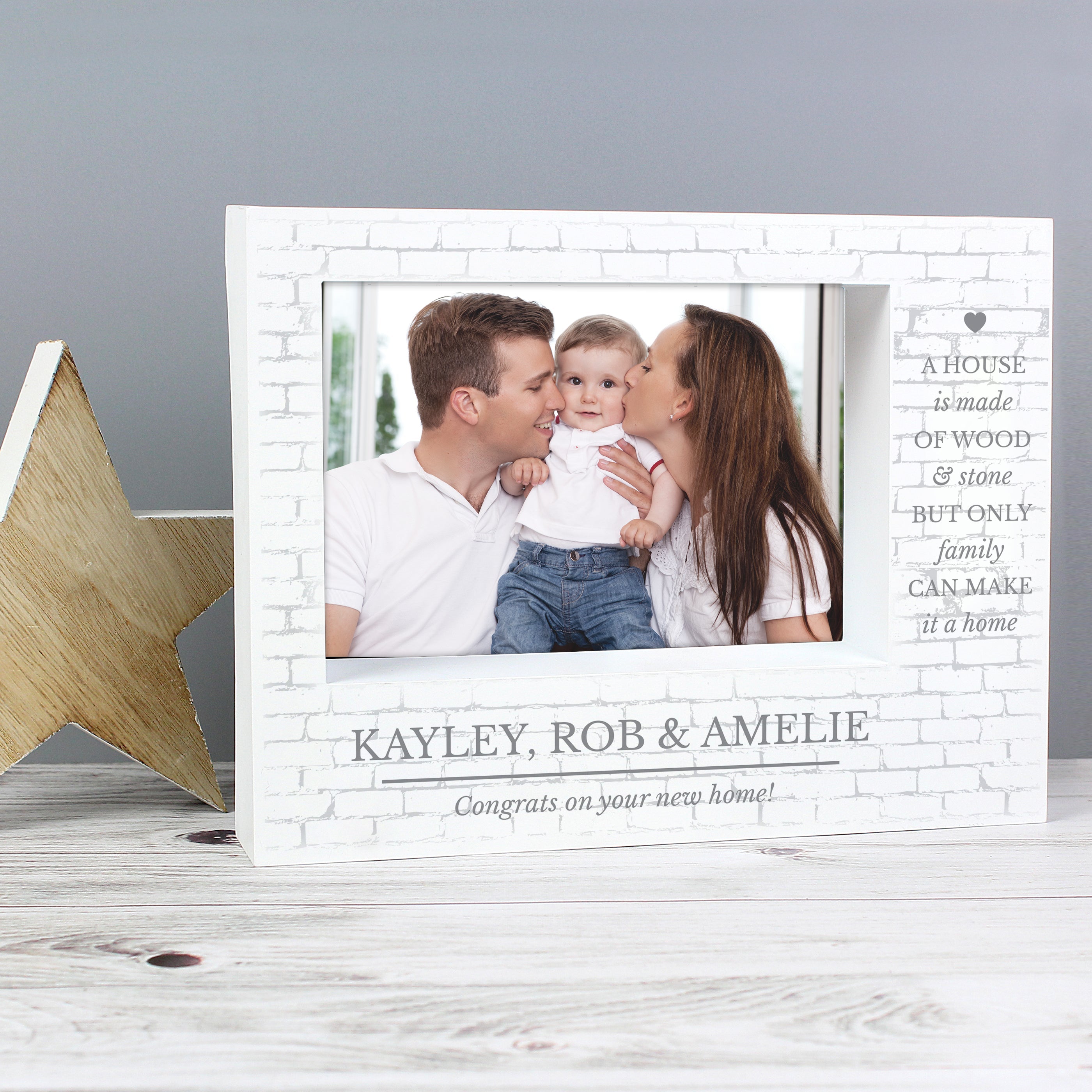 Photo Frames, Albums and Guestbooks Personalised Family 5x7 Landscape Box Photo Frame
