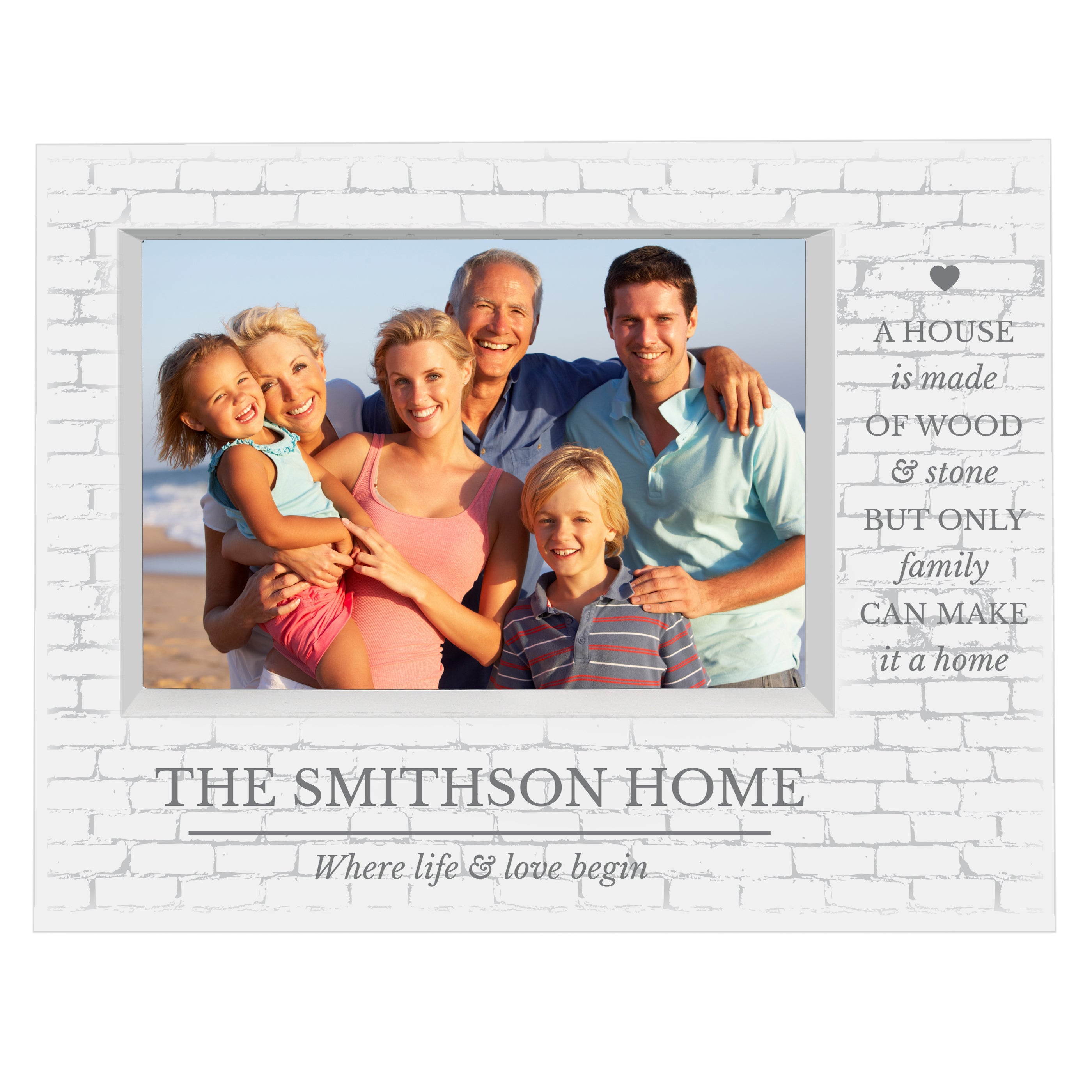 Photo Frames, Albums and Guestbooks Personalised Family 5x7 Landscape Box Photo Frame
