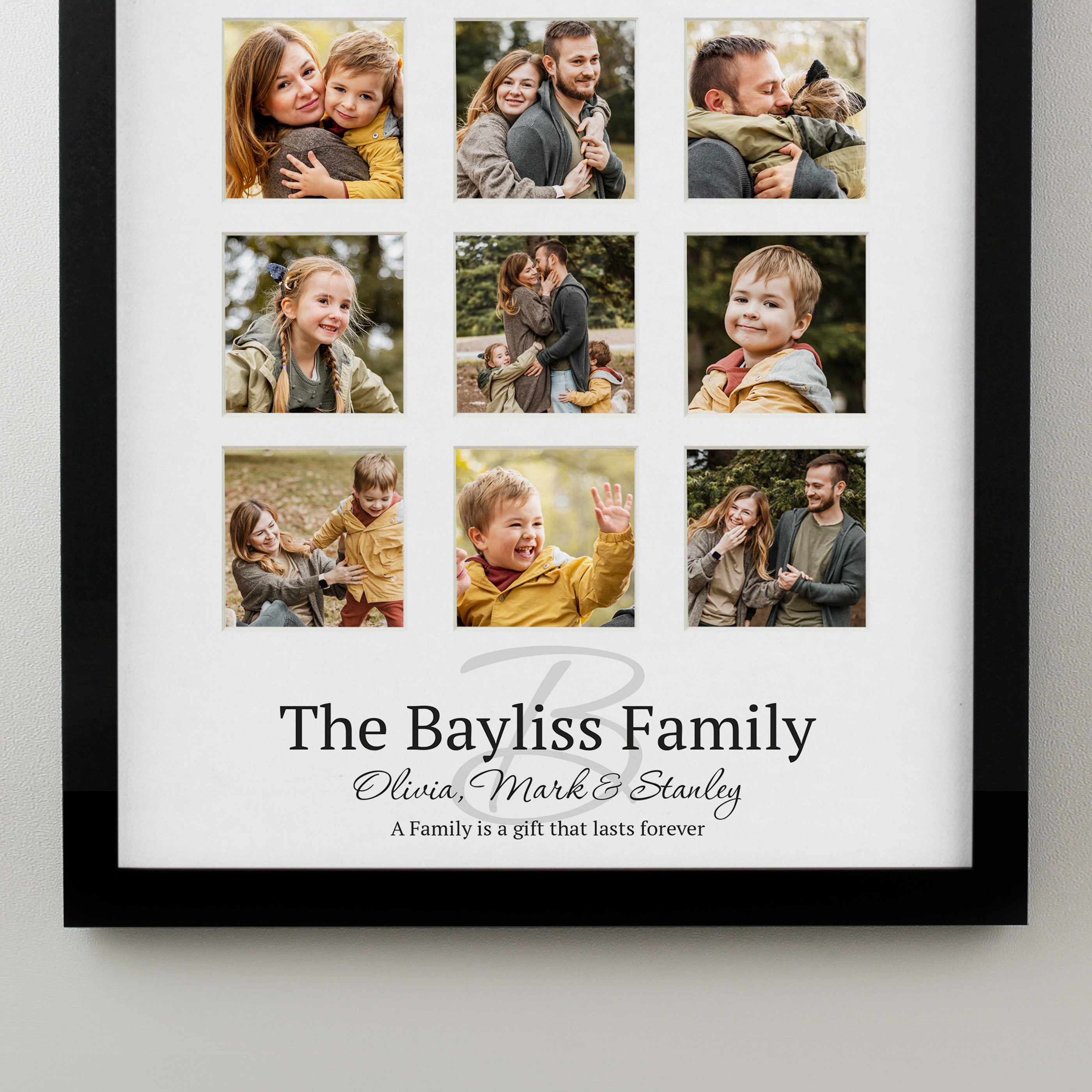 Poster Frames Personalised Family Black Multi Photo Frame