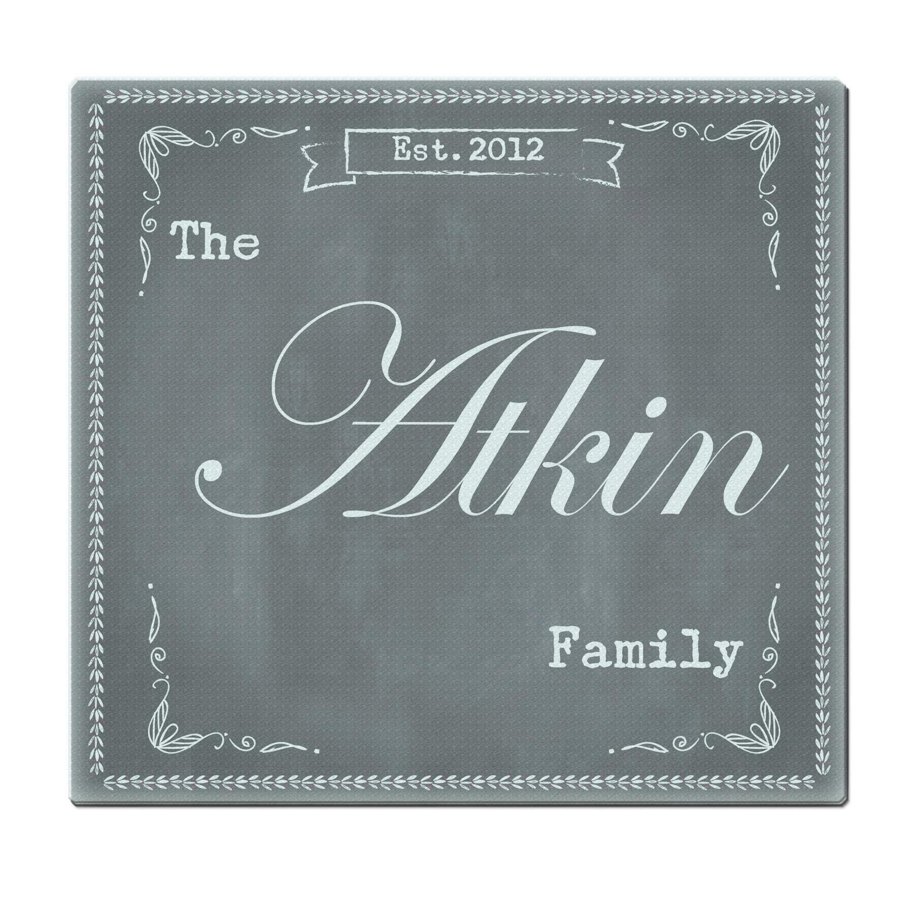 Kitchen, Baking & Dining Gifts Personalised Family Chalk Glass Chopping Board/Worktop Saver