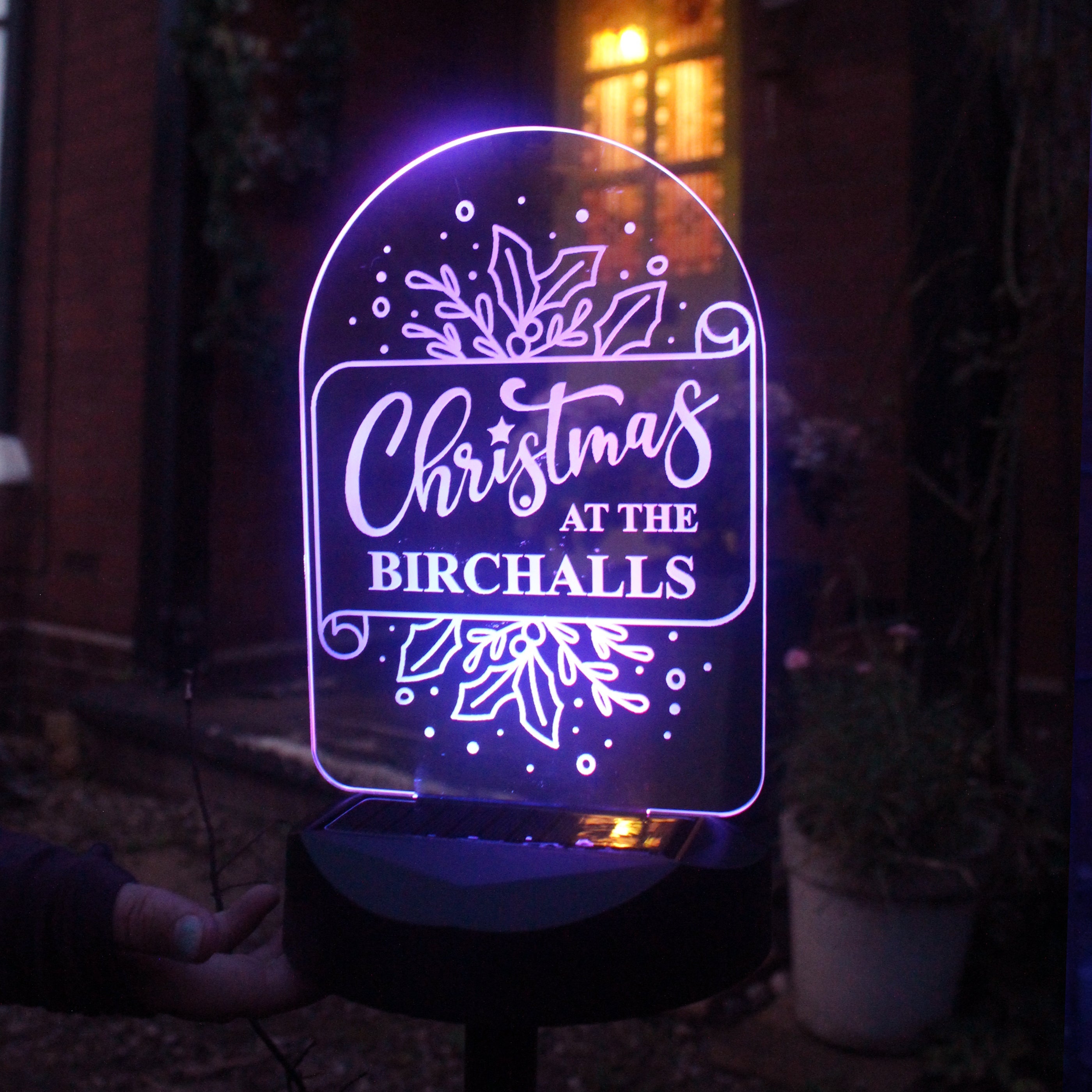 LED Lights, Candles & Decorations Personalised Family Christmas Outdoor Solar Light
