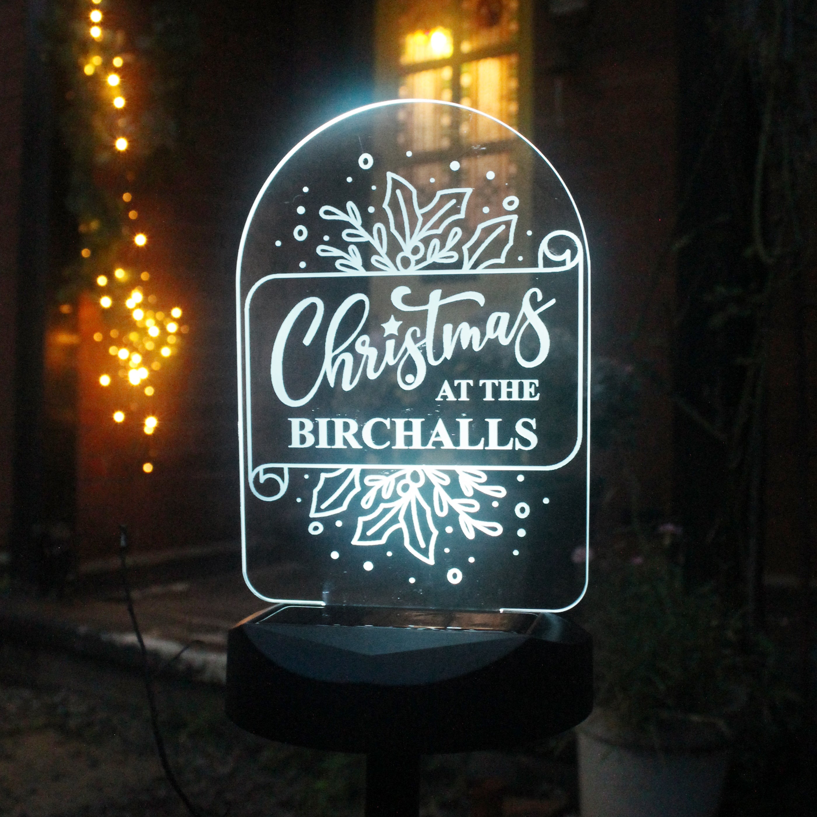 LED Lights, Candles & Decorations Personalised Family Christmas Outdoor Solar Light