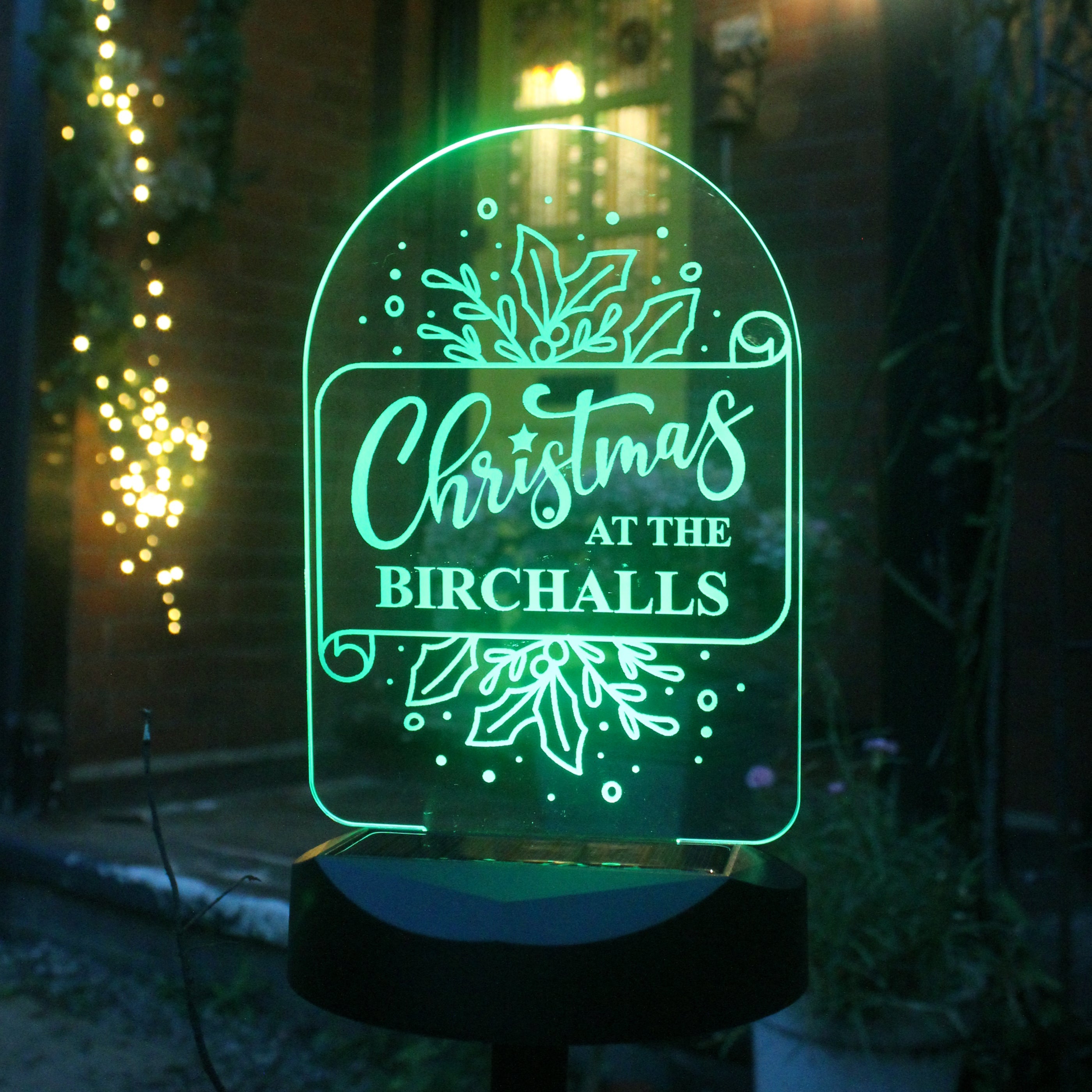 LED Lights, Candles & Decorations Personalised Family Christmas Outdoor Solar Light