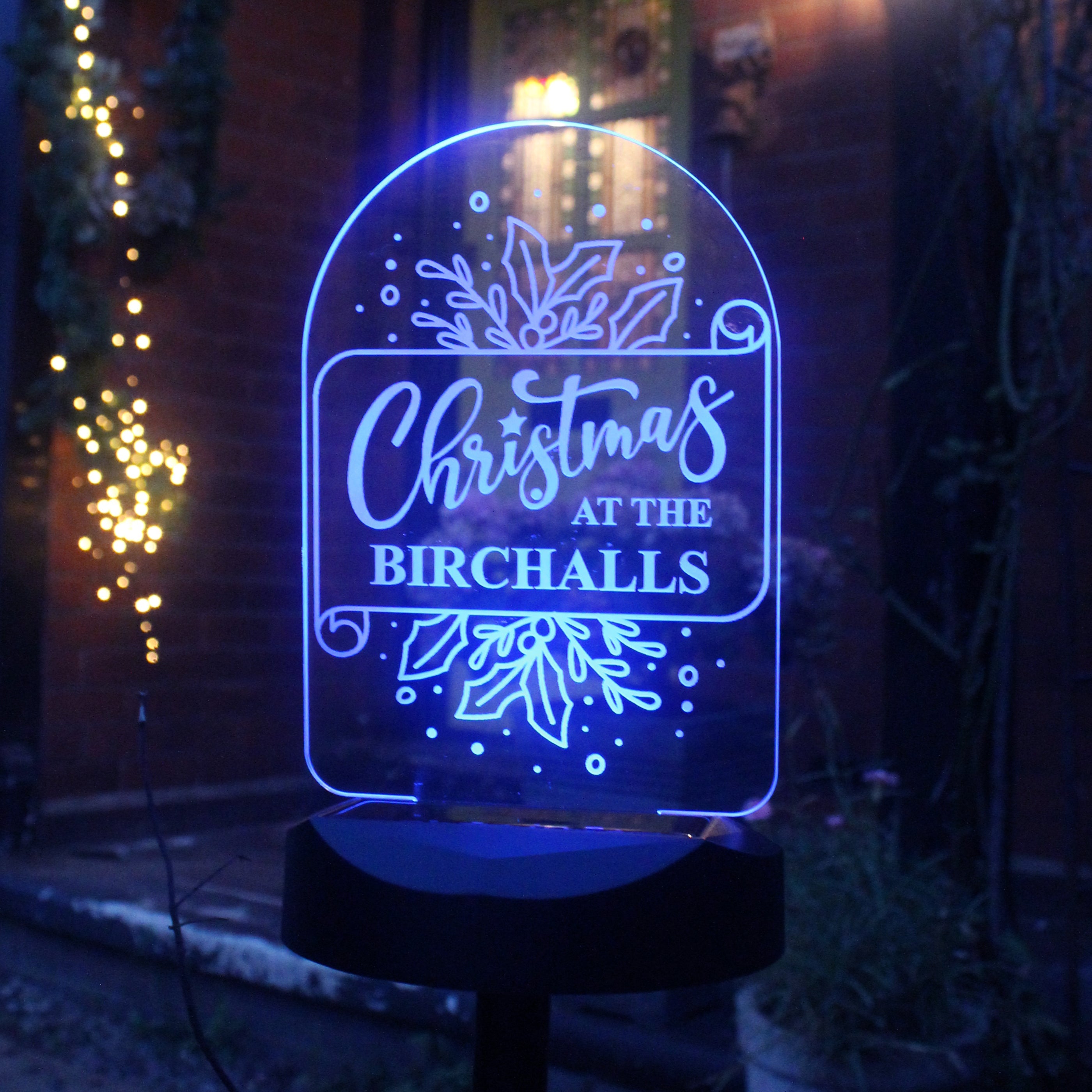 LED Lights, Candles & Decorations Personalised Family Christmas Outdoor Solar Light
