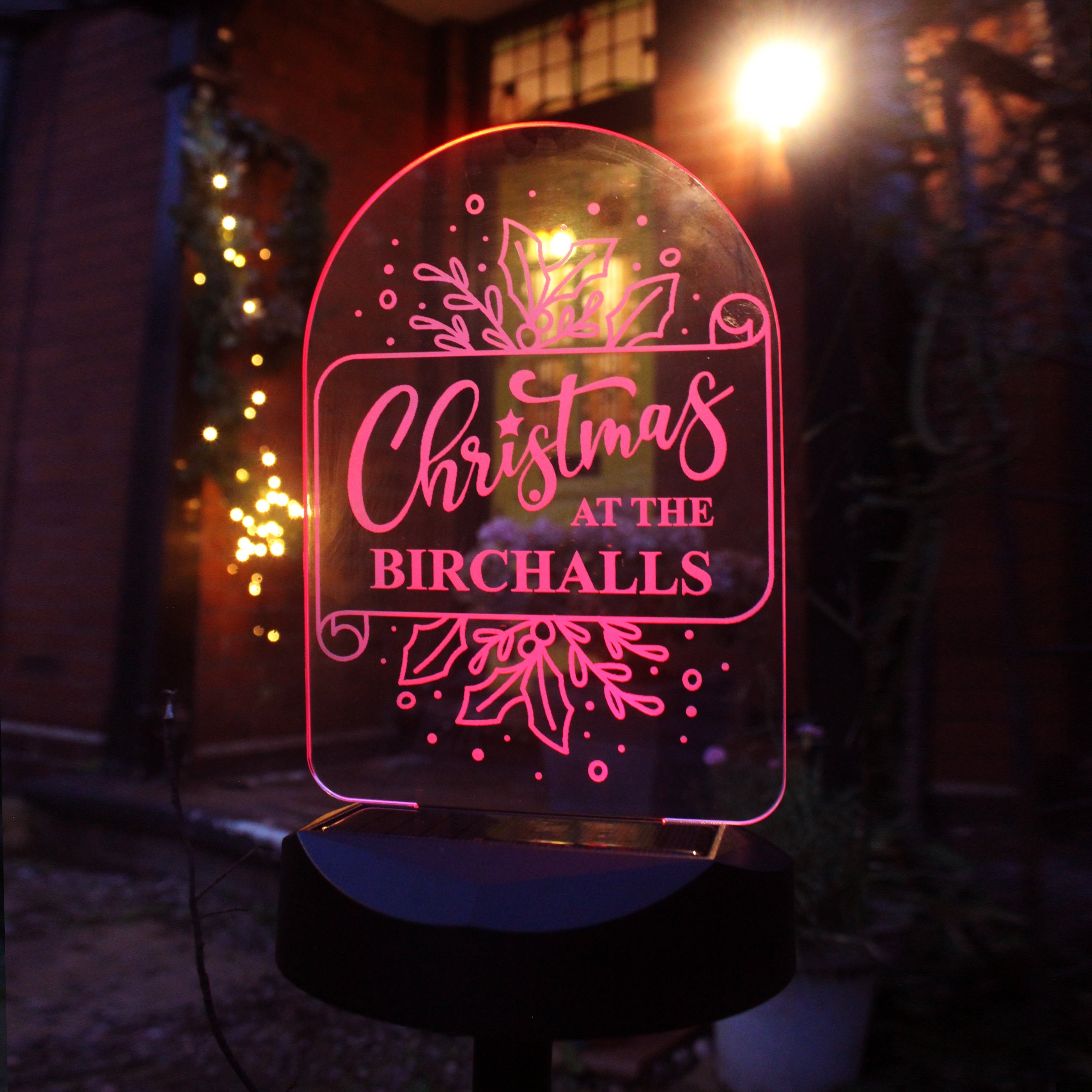 LED Lights, Candles & Decorations Personalised Family Christmas Outdoor Solar Light