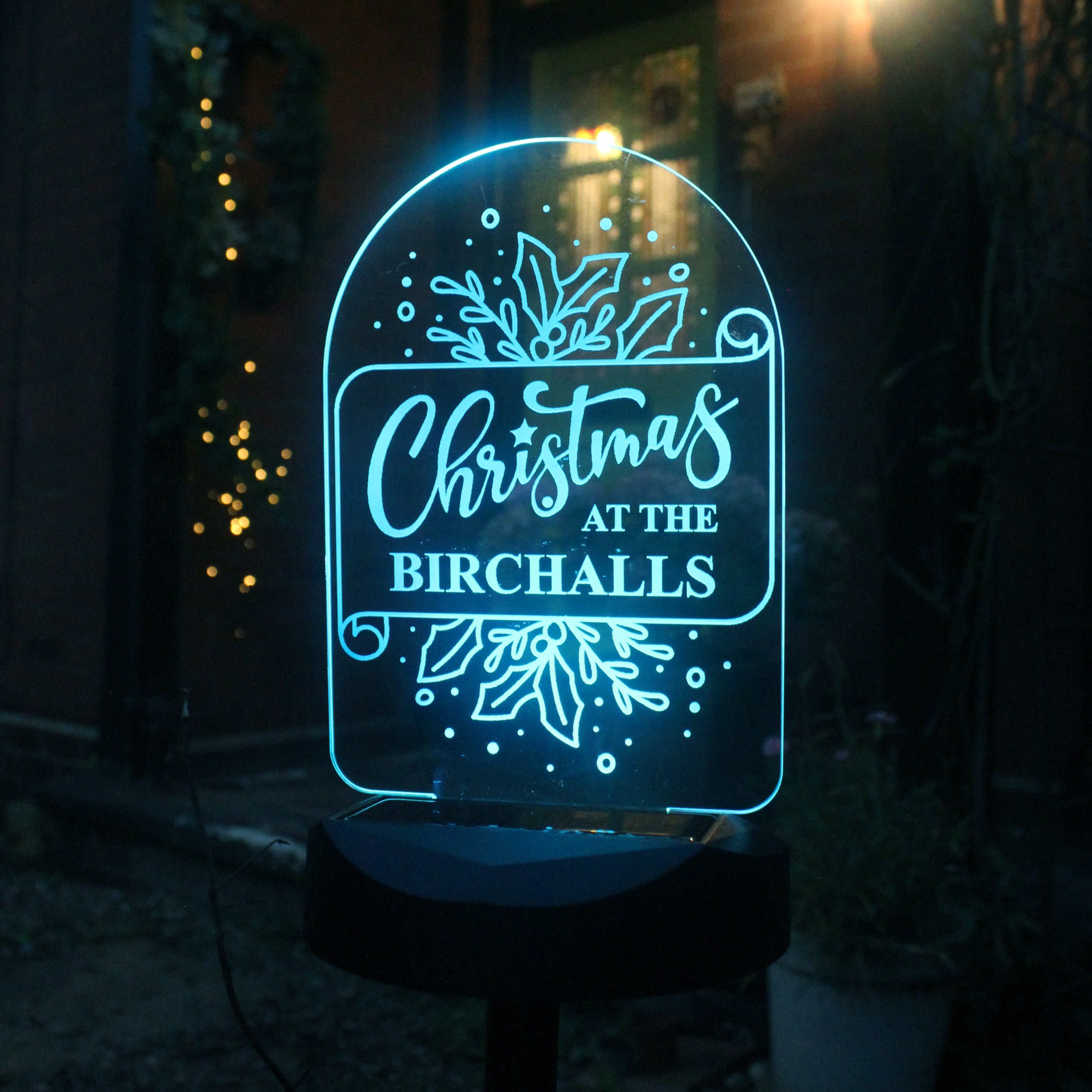 LED Lights, Candles & Decorations Personalised Family Christmas Outdoor Solar Light