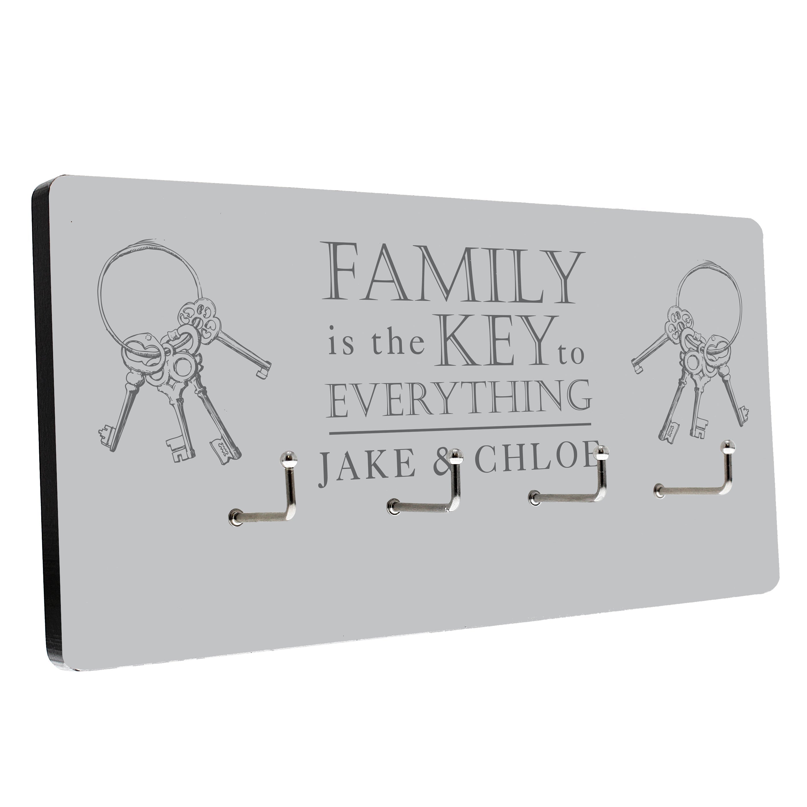 Wooden Personalised Family Key Hooks