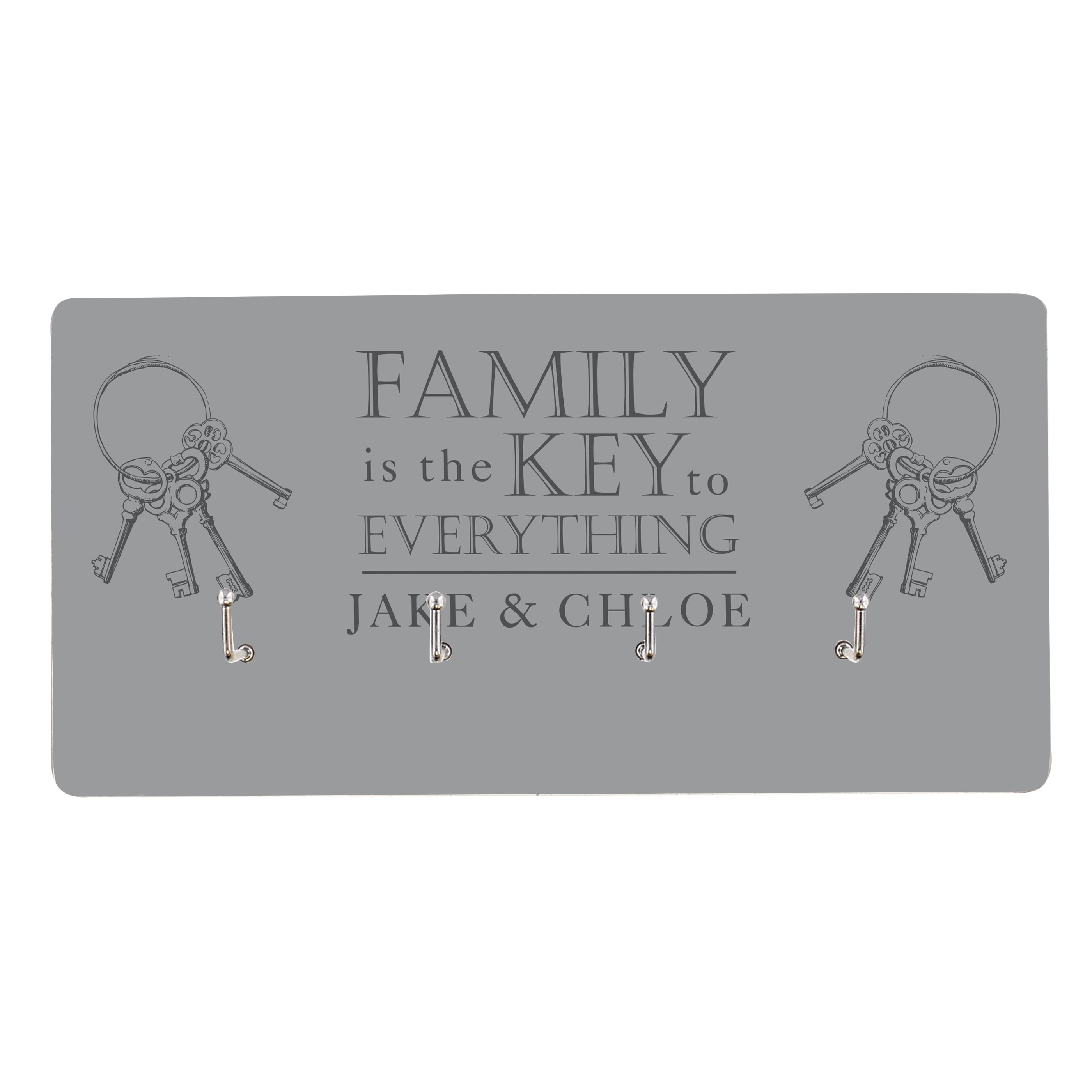 Wooden Personalised Family Key Hooks