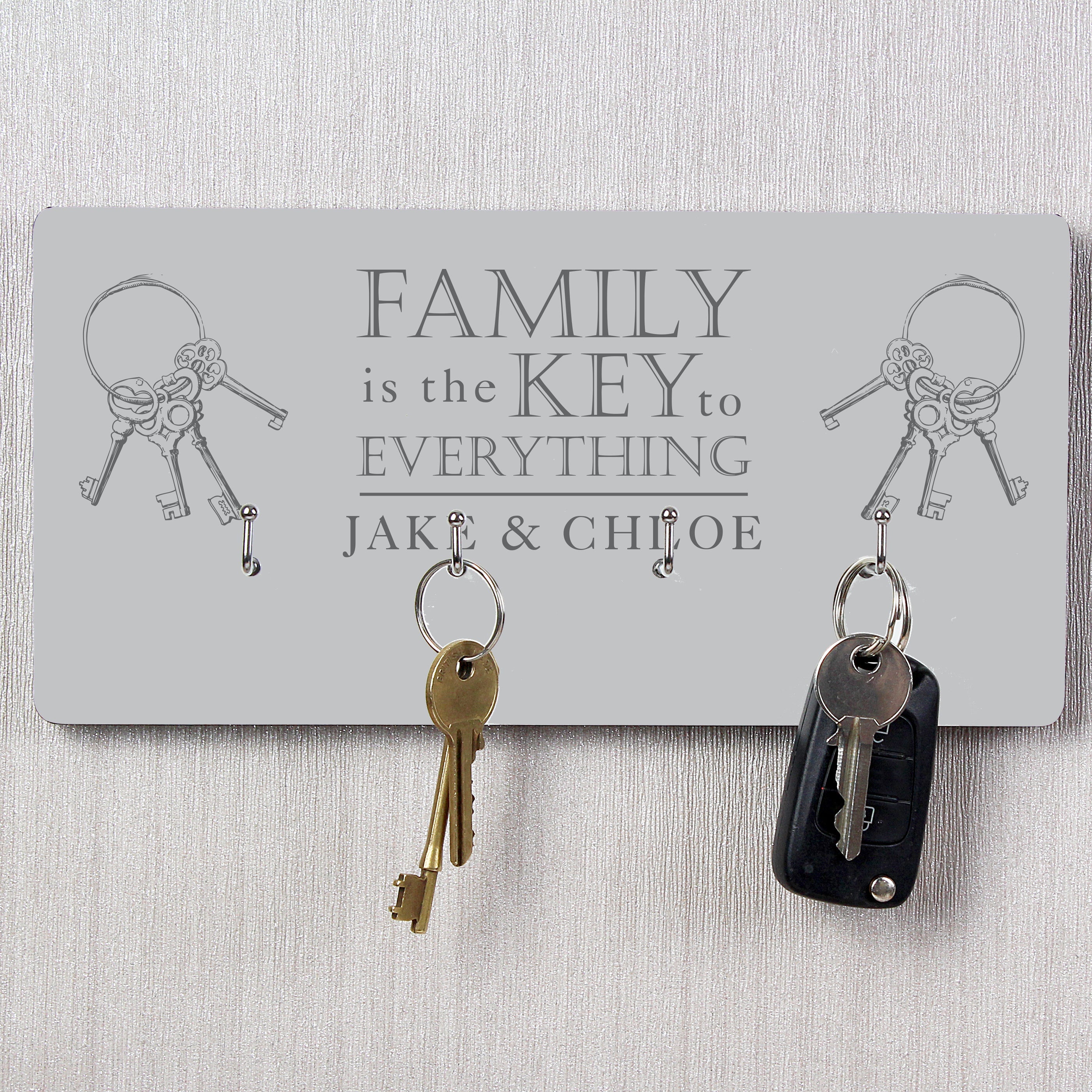 Wooden Personalised Family Key Hooks