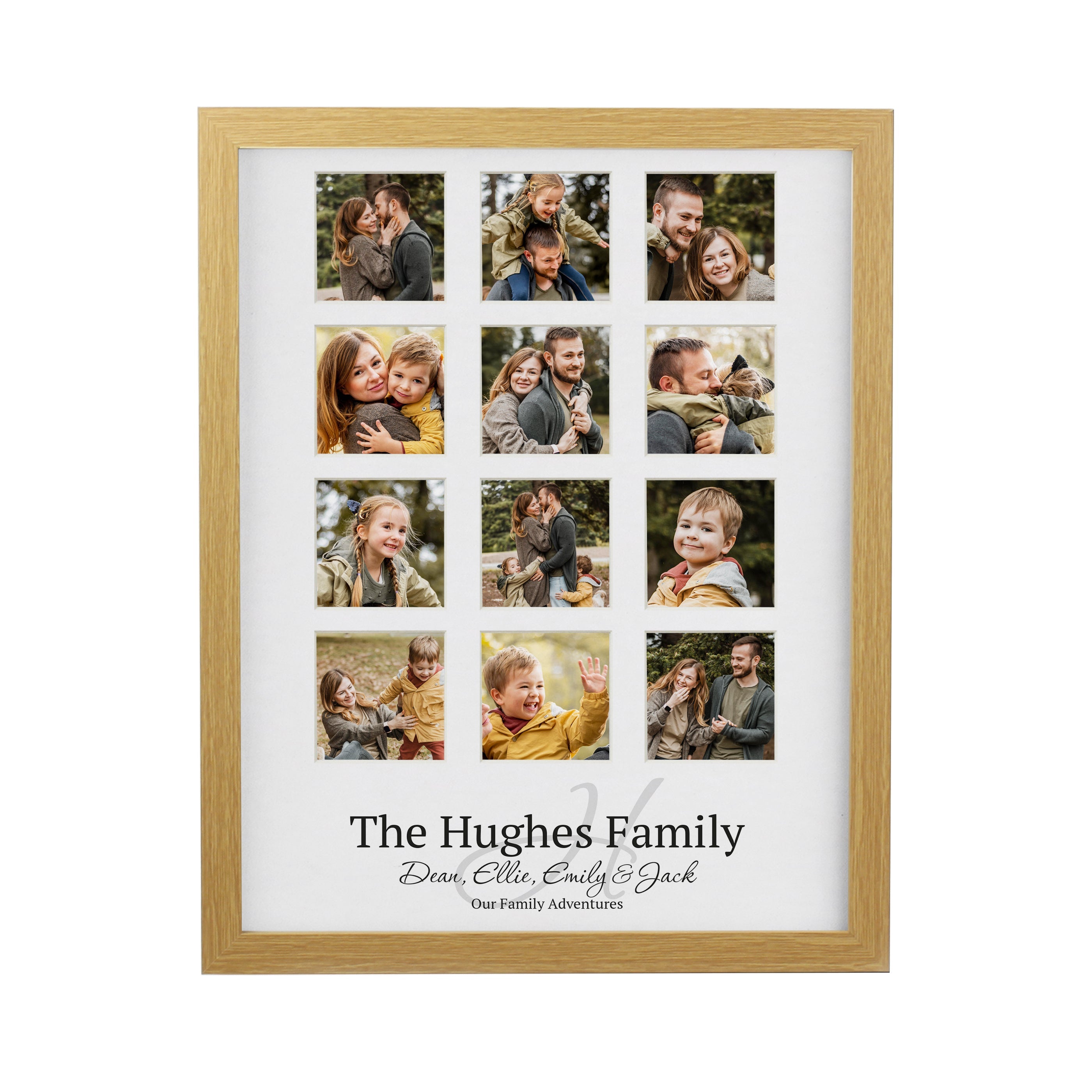 Poster Frames Personalised Family Oak Multi Photo Frame