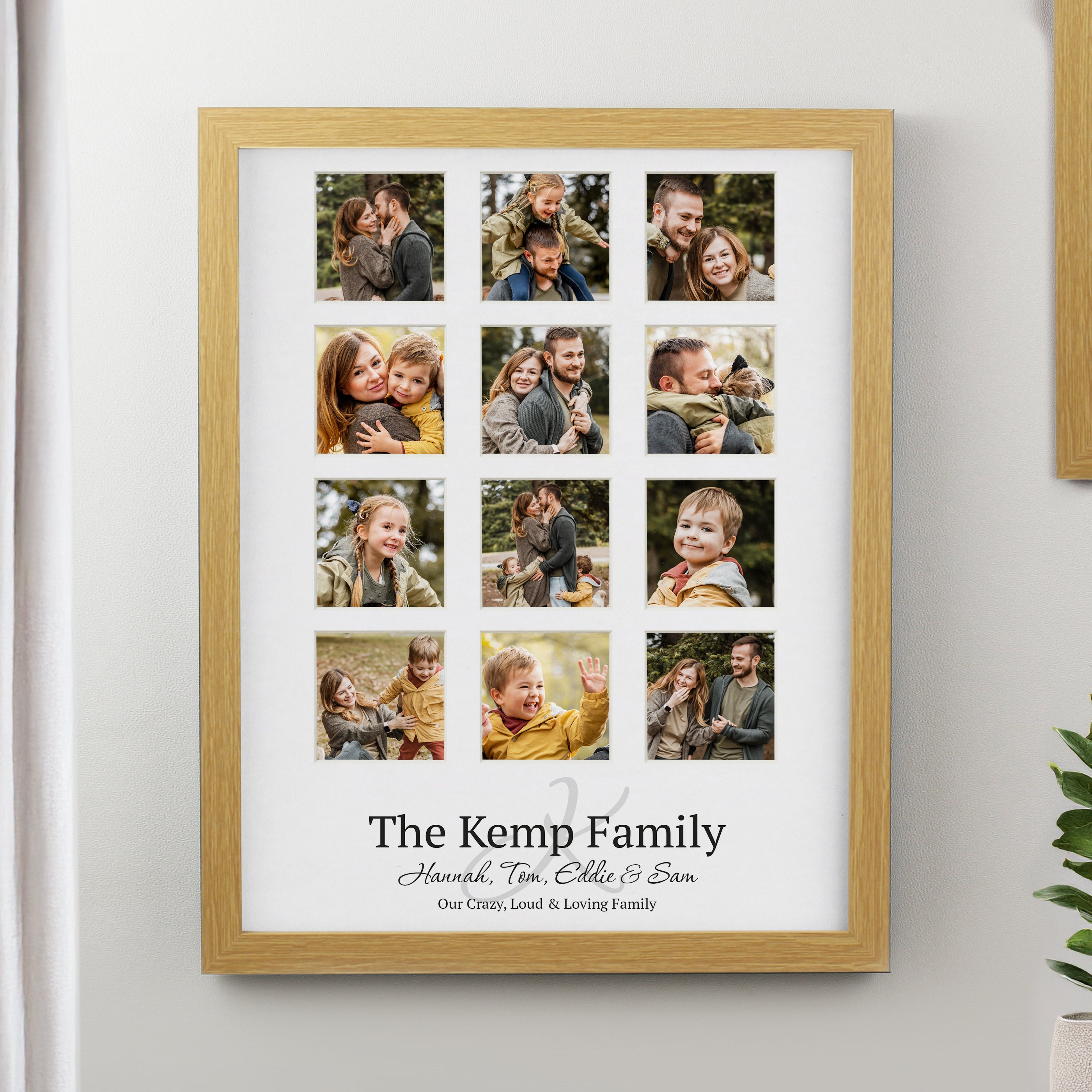 Poster Frames Personalised Family Oak Multi Photo Frame
