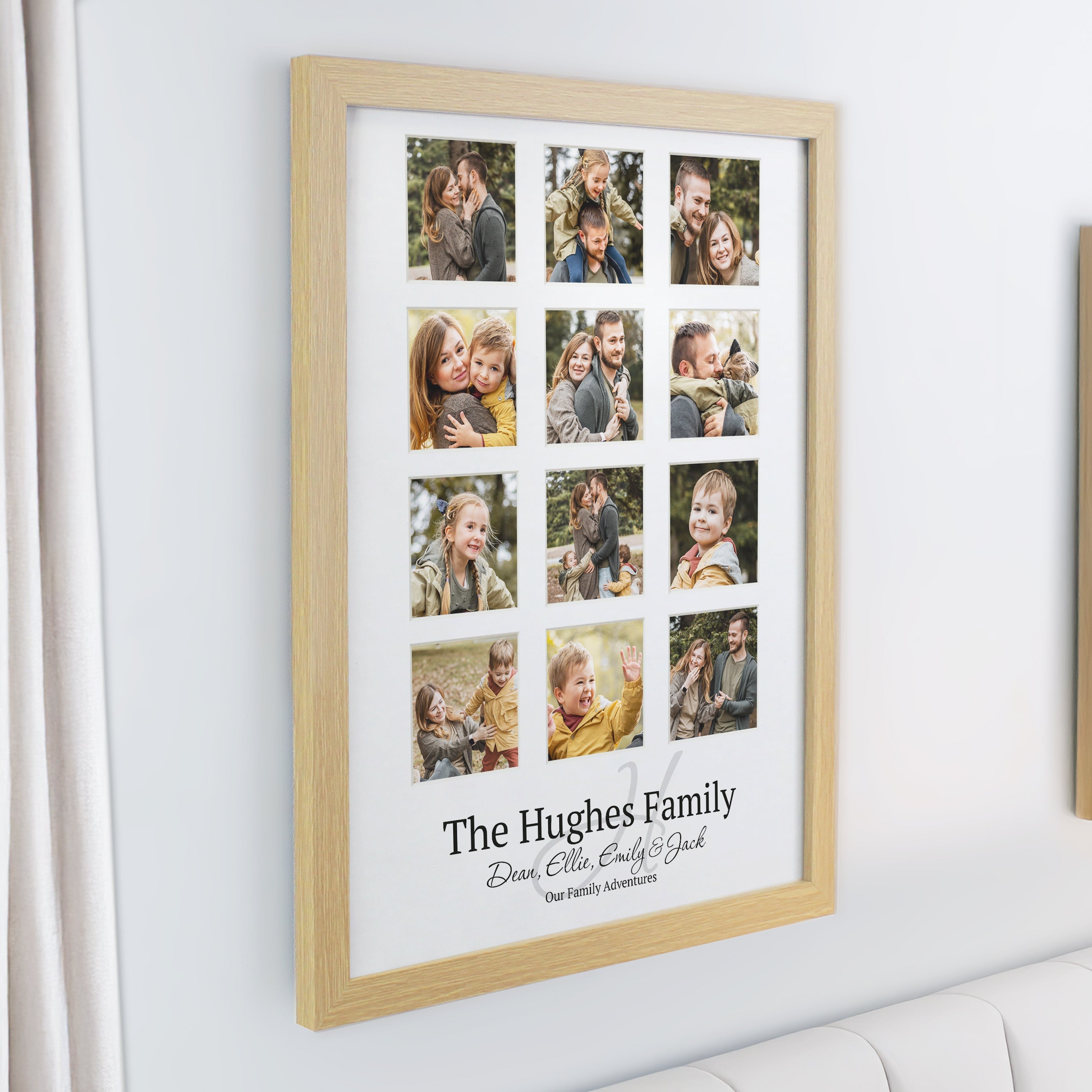 Poster Frames Personalised Family Oak Multi Photo Frame