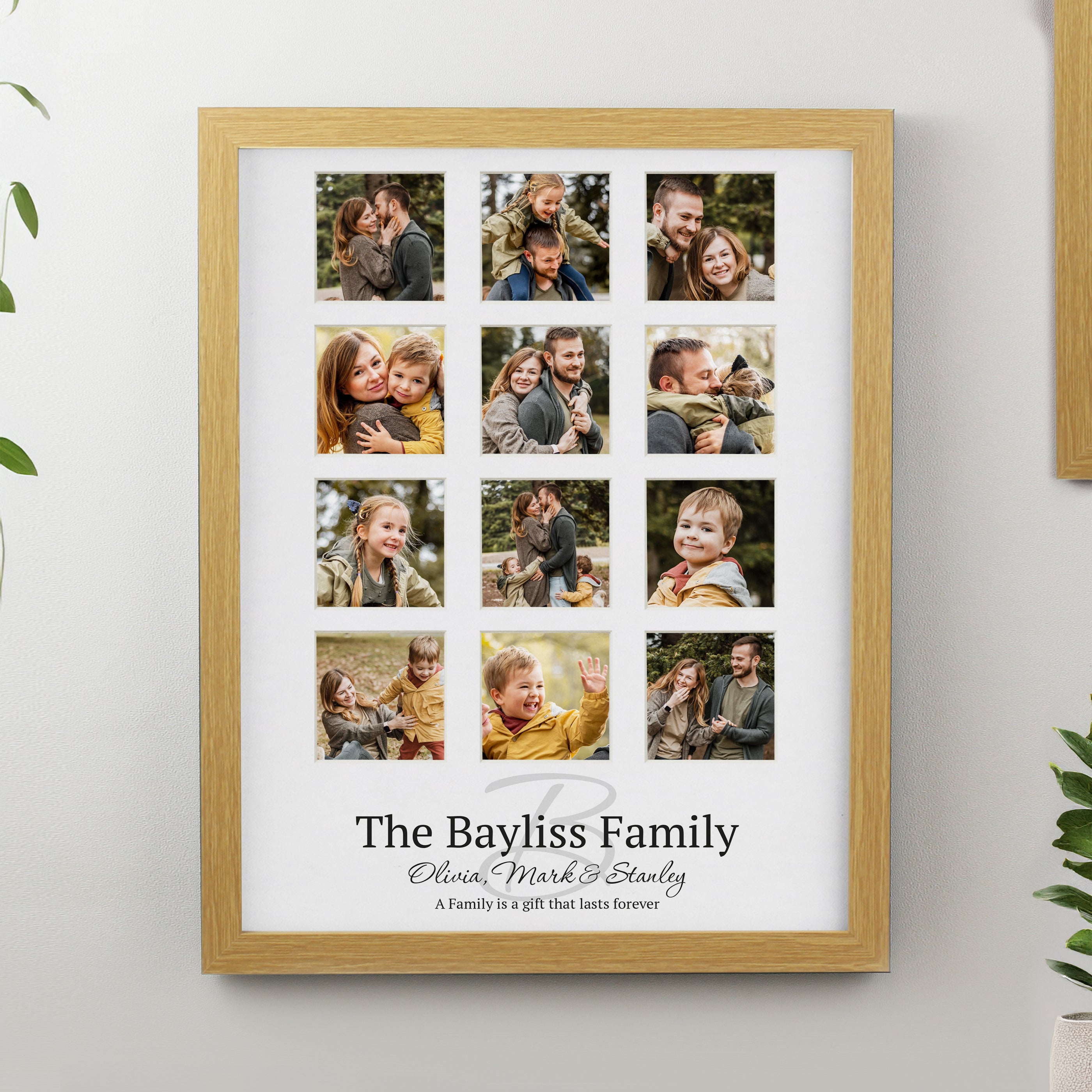 Poster Frames Personalised Family Oak Multi Photo Frame