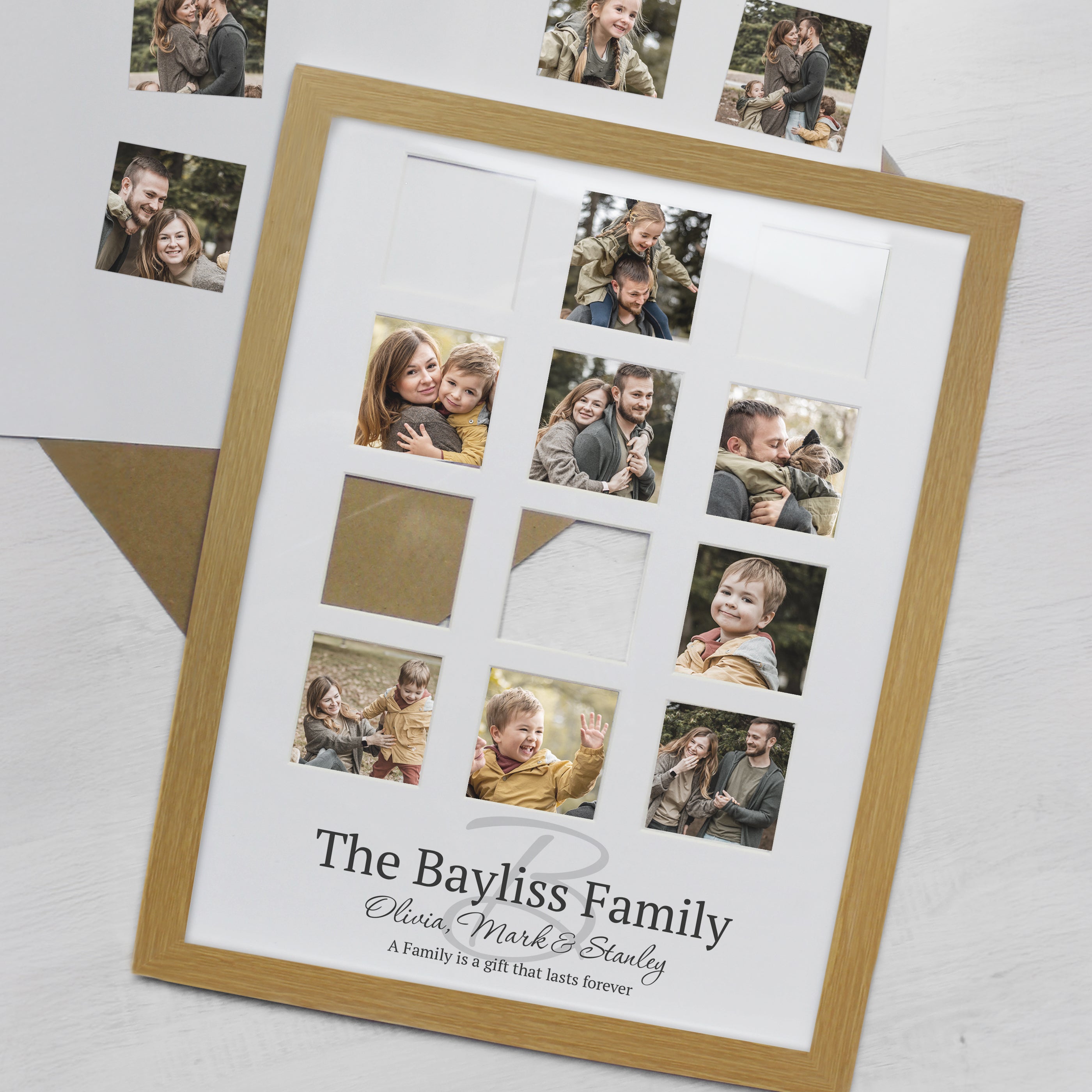 Poster Frames Personalised Family Oak Multi Photo Frame