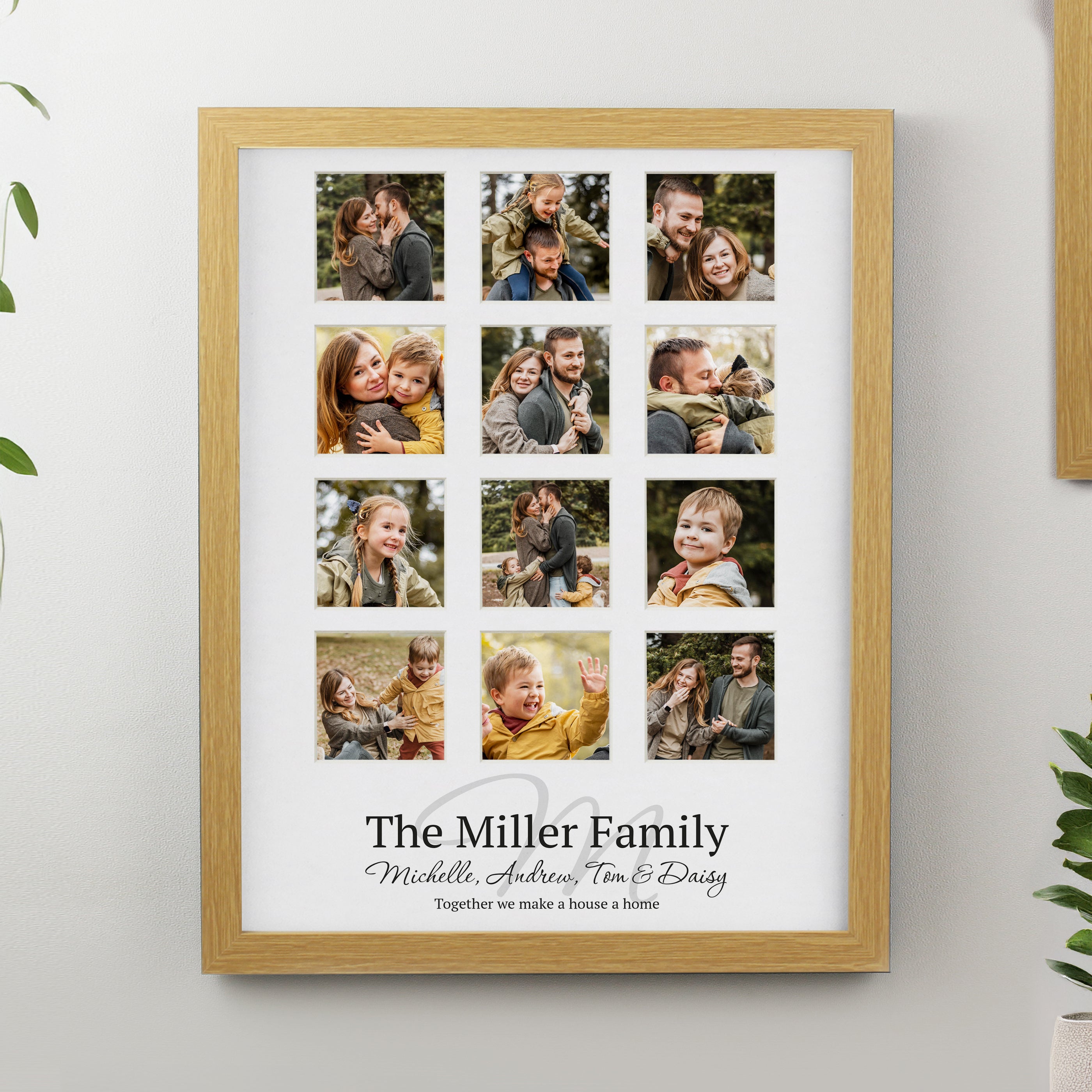 Poster Frames Personalised Family Oak Multi Photo Frame