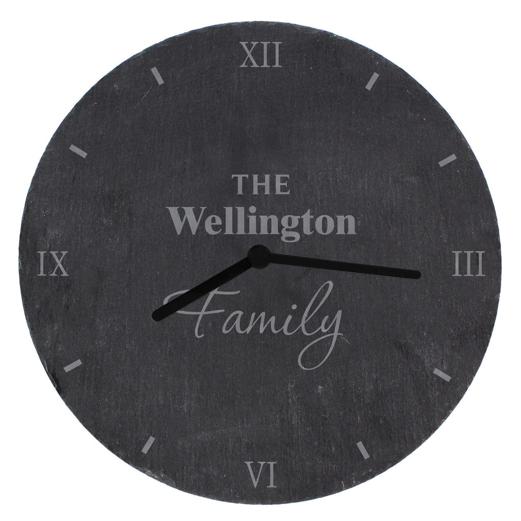 Clocks & Watches Personalised Family Slate Clock