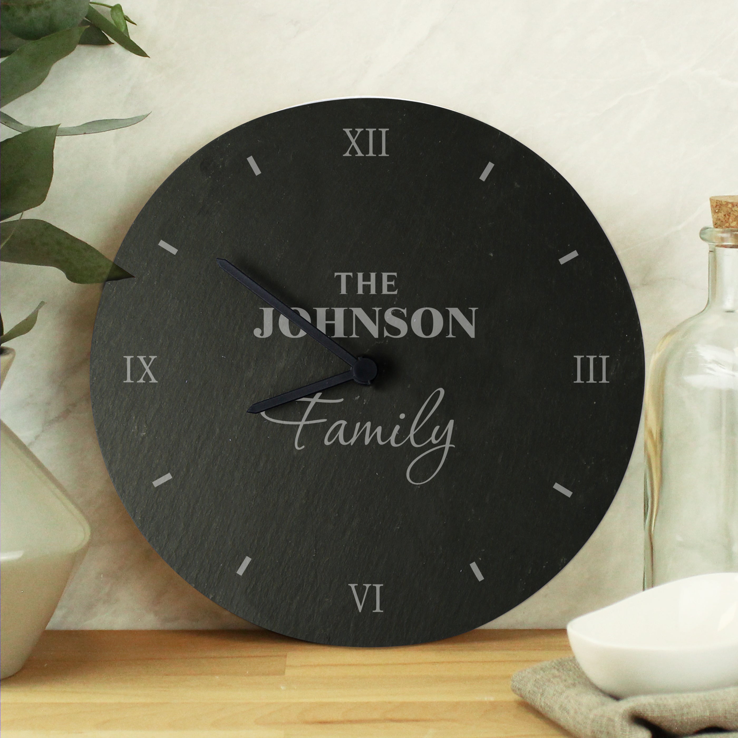 Clocks & Watches Personalised Family Slate Clock