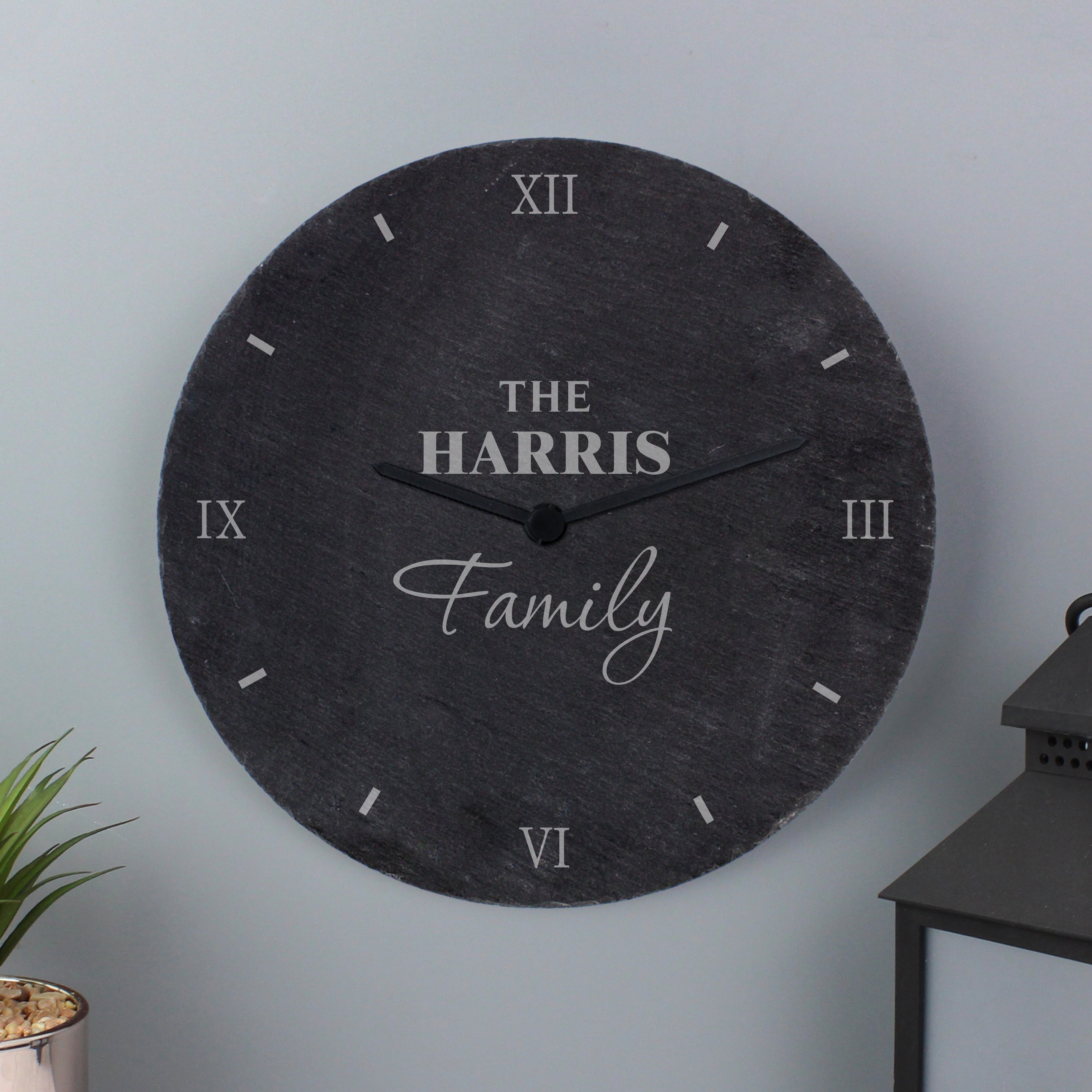 Clocks & Watches Personalised Family Slate Clock