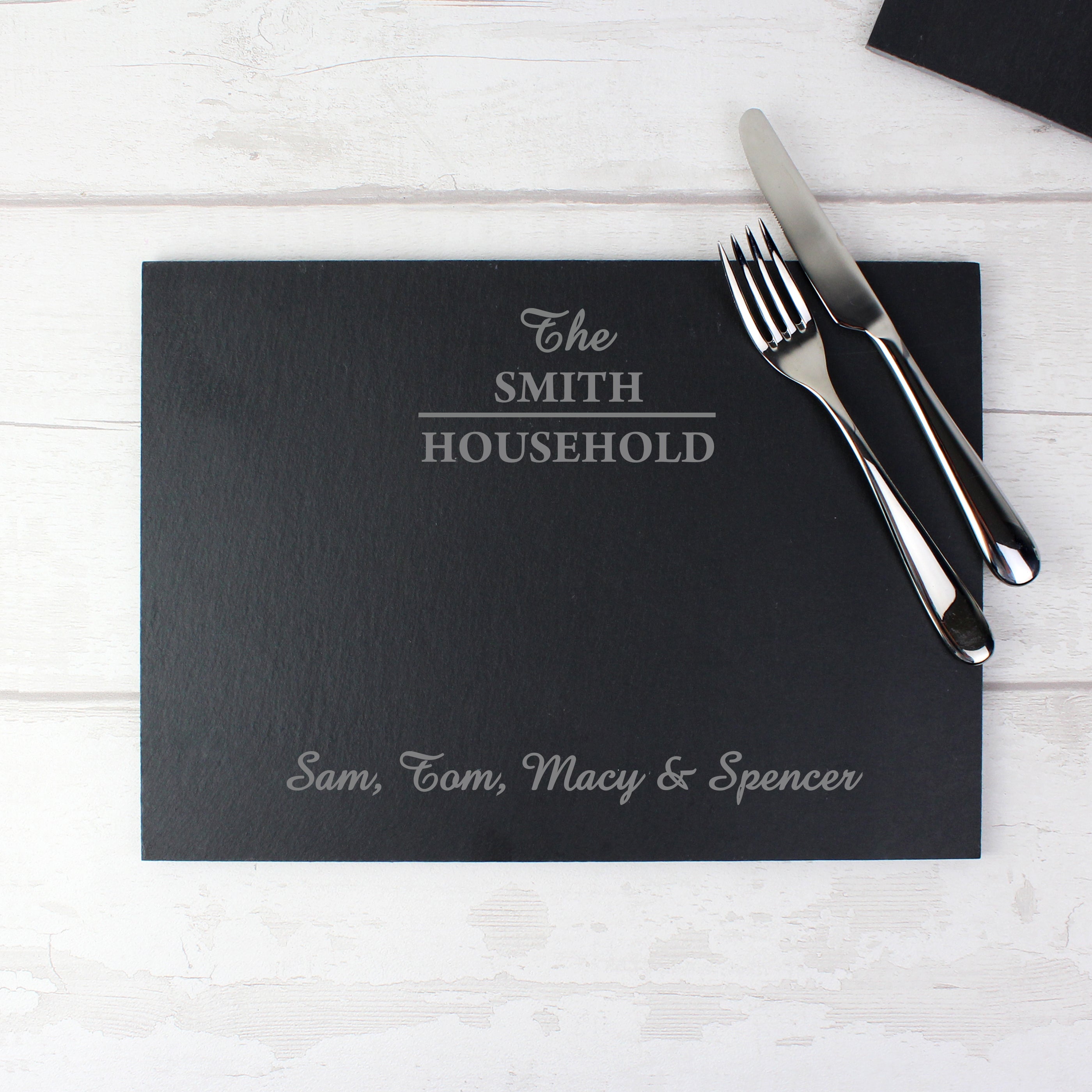 Kitchen, Baking & Dining Gifts Personalised Family Slate Placemat